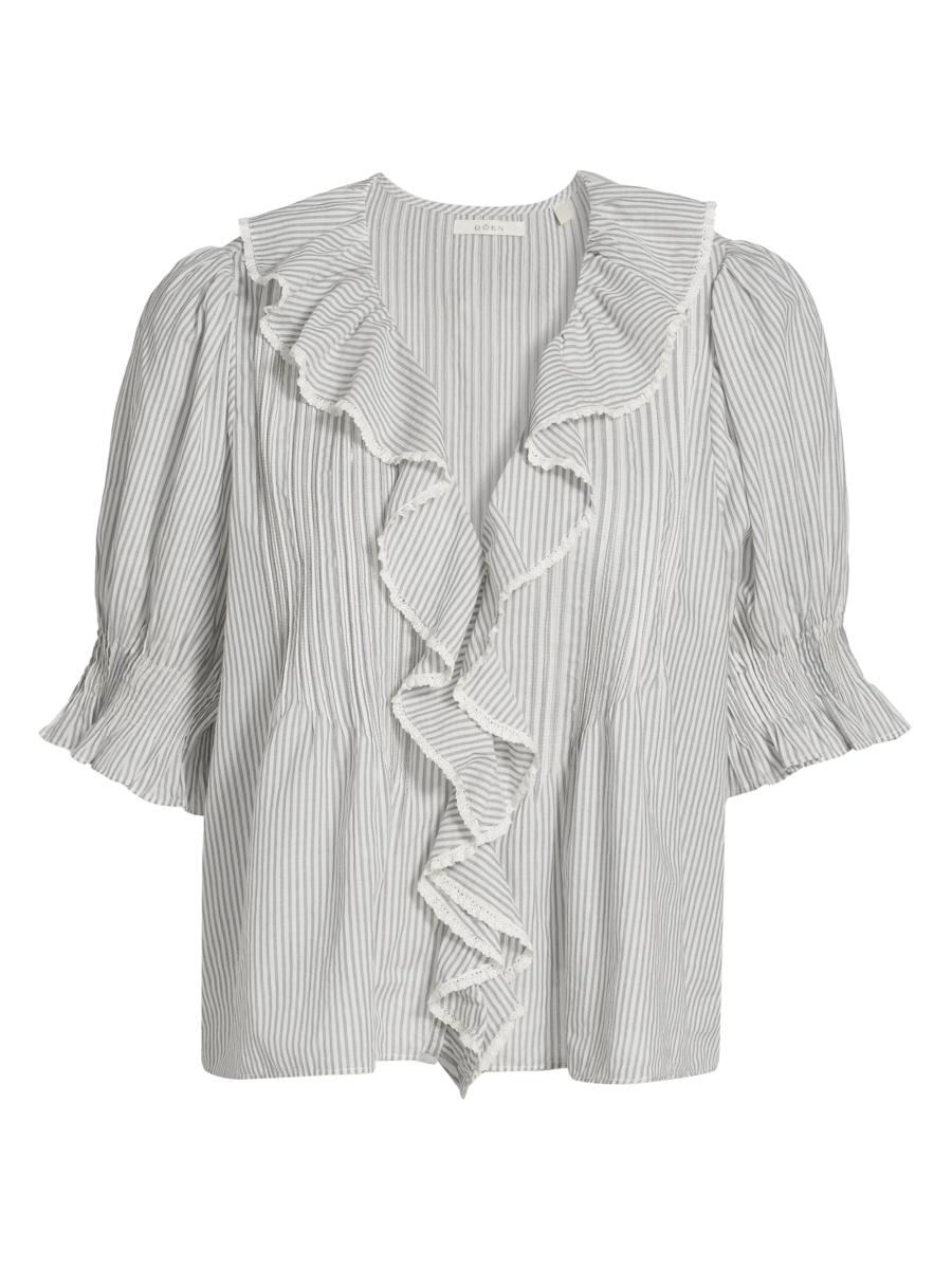 DÔEN Henri Striped Cotton Puff Sleeve Top | Saks Fifth Avenue