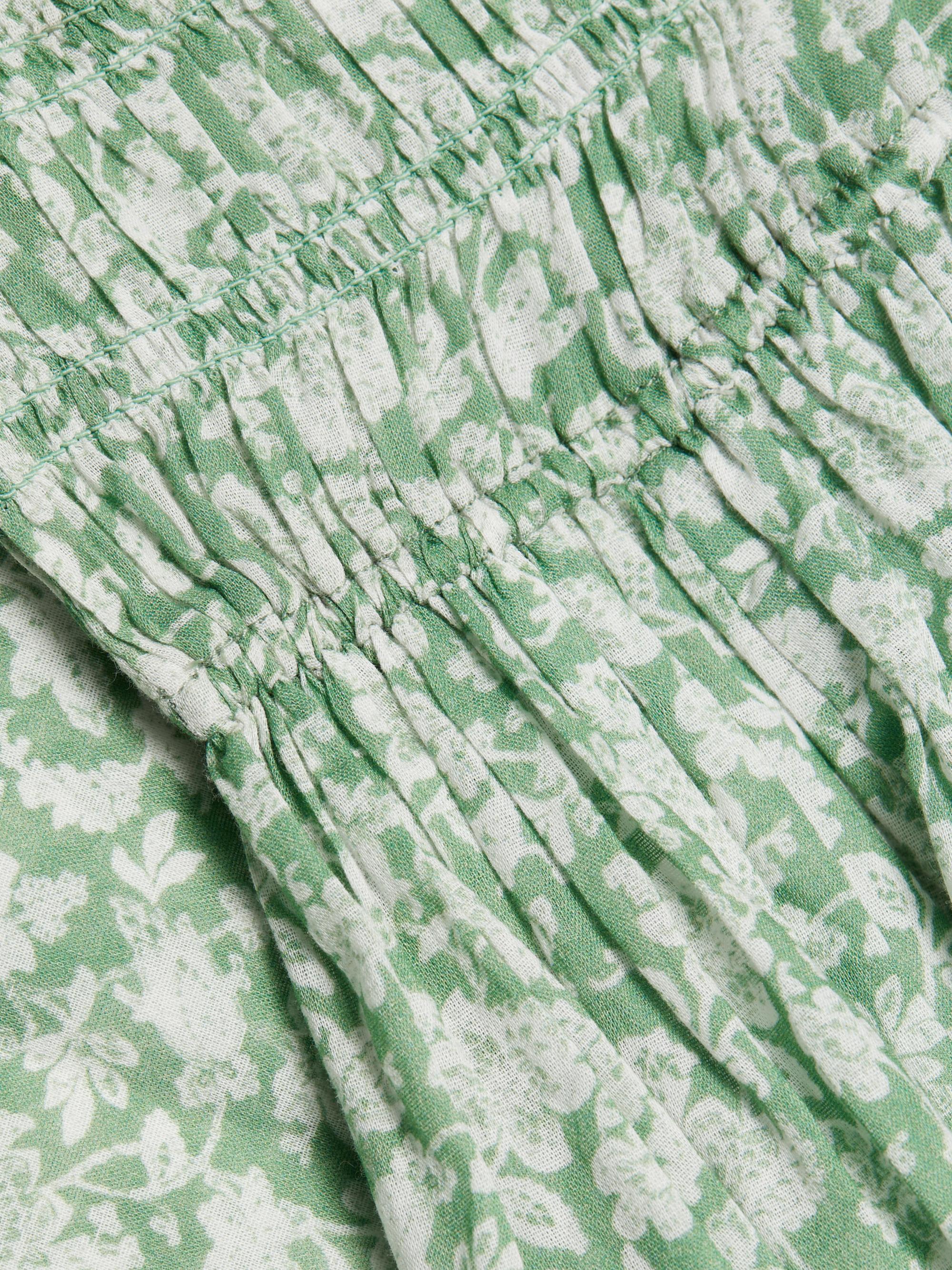 DEN Emmaretta Floral Cotton Tie-Waist Midi Dress | Saks Fifth Avenue