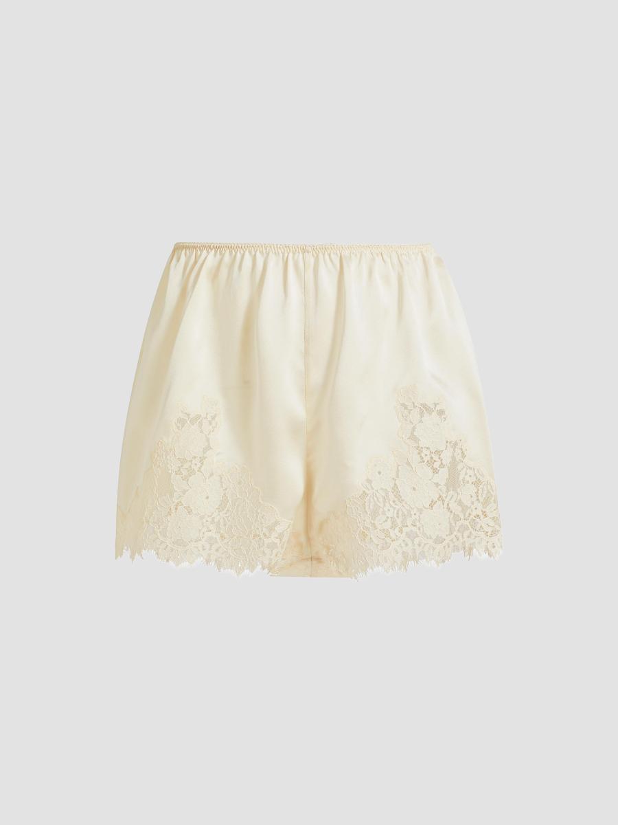 DÔEN Iona Lace-Trimmed Silk Shorts | Saks Fifth Avenue