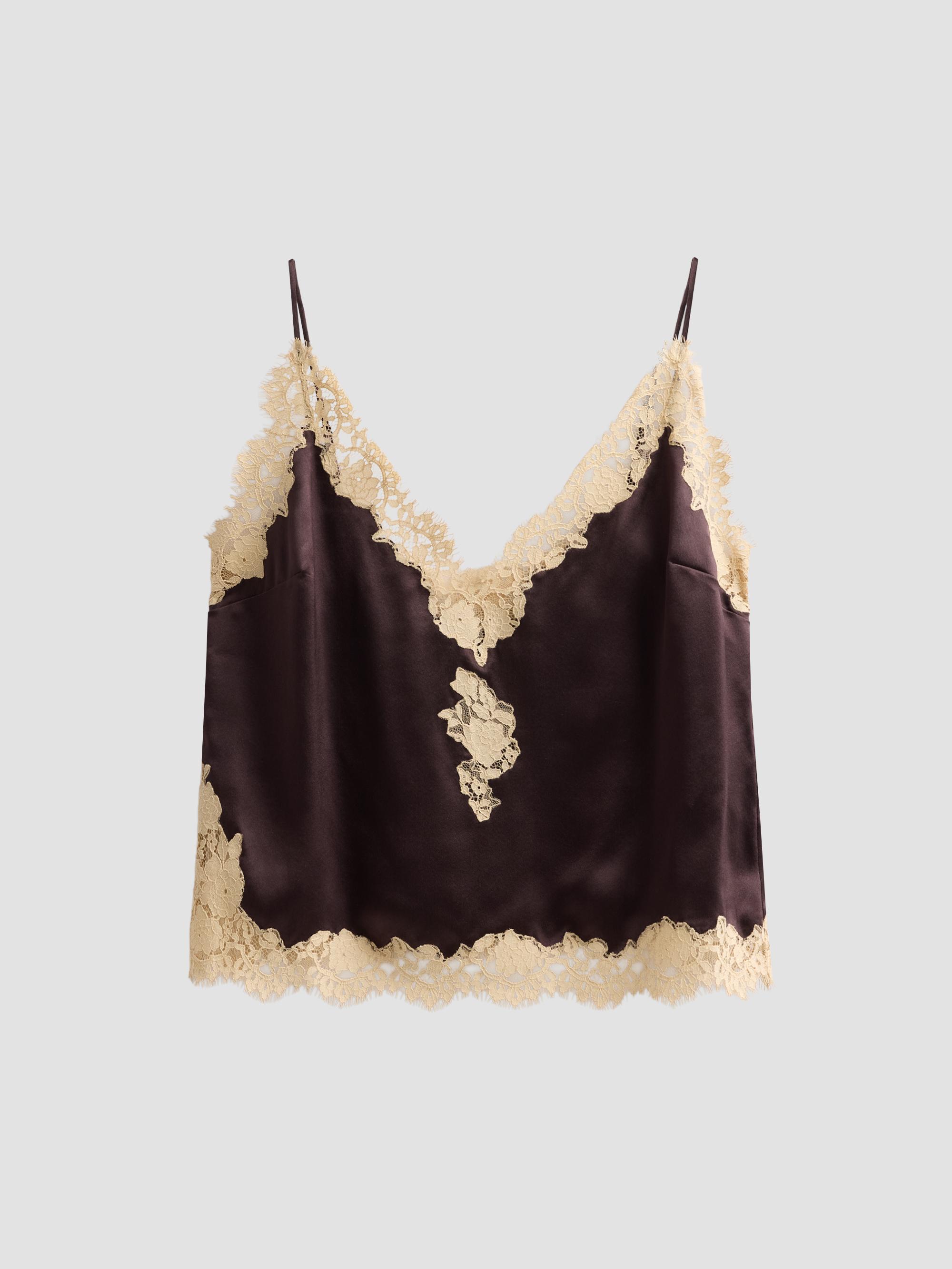 DÔEN Kira Lace-Trimmed Silk Camisole | Saks Fifth Avenue