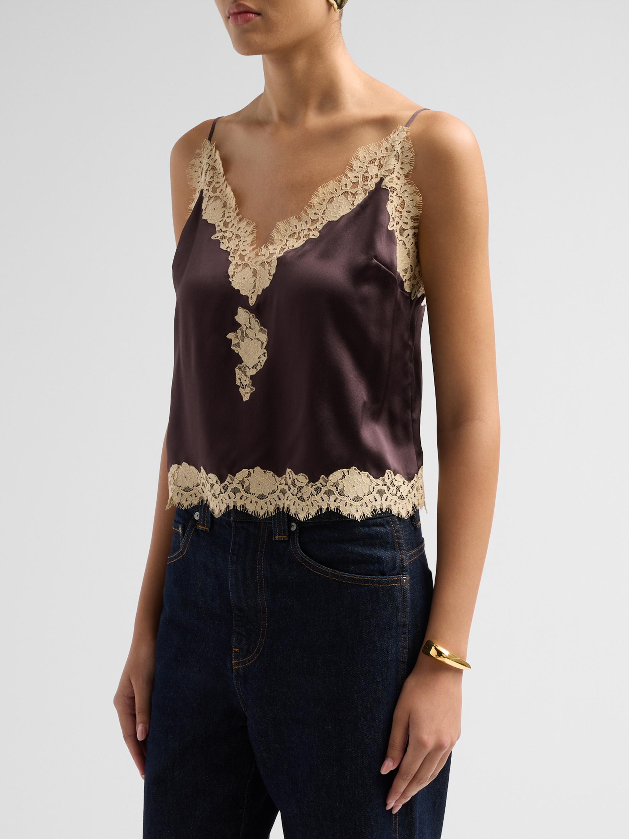 DÔEN Kira Lace-Trimmed Silk Camisole | Saks Fifth Avenue