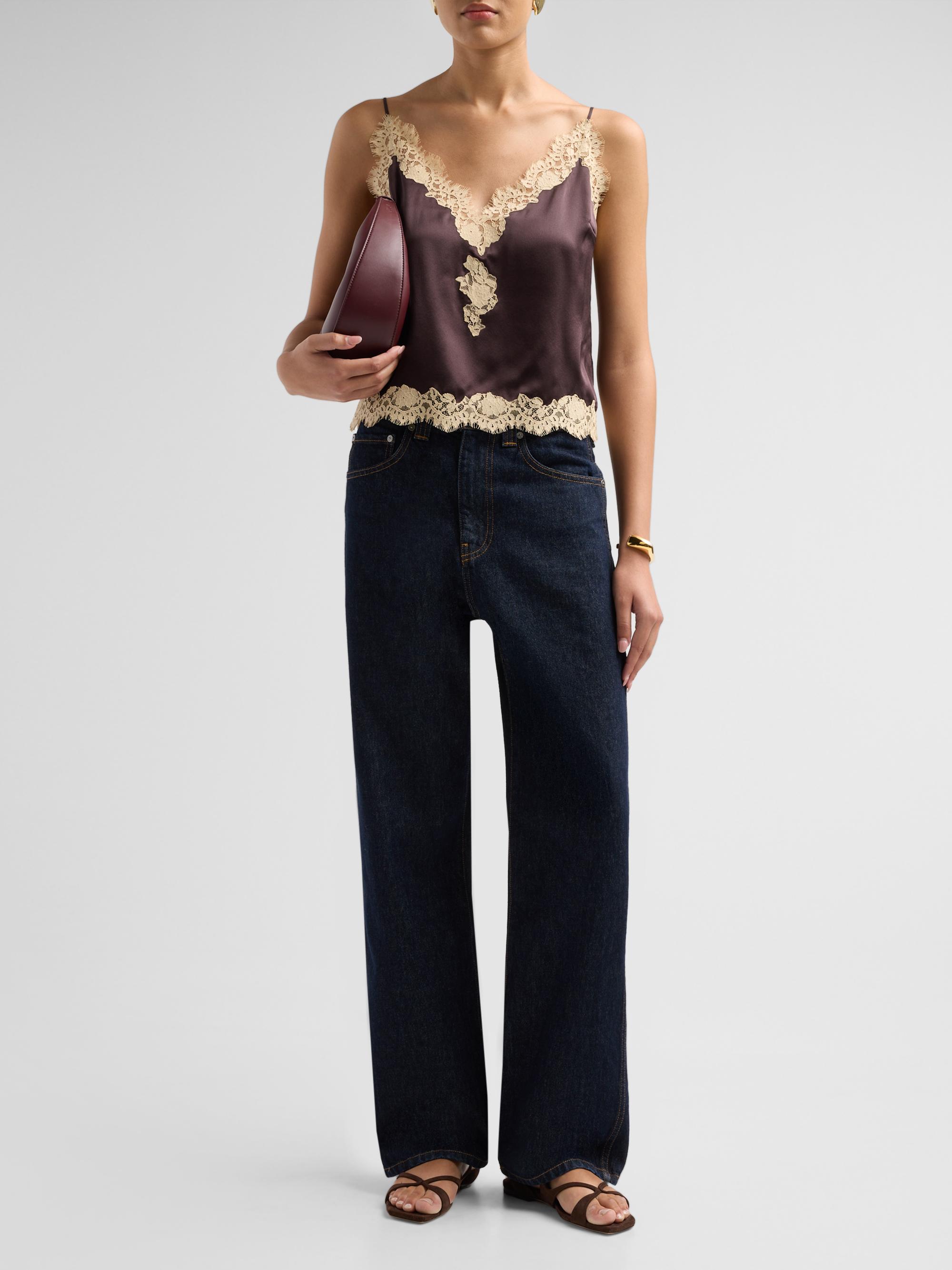 DÔEN Kira Lace-Trimmed Silk Camisole | Saks Fifth Avenue