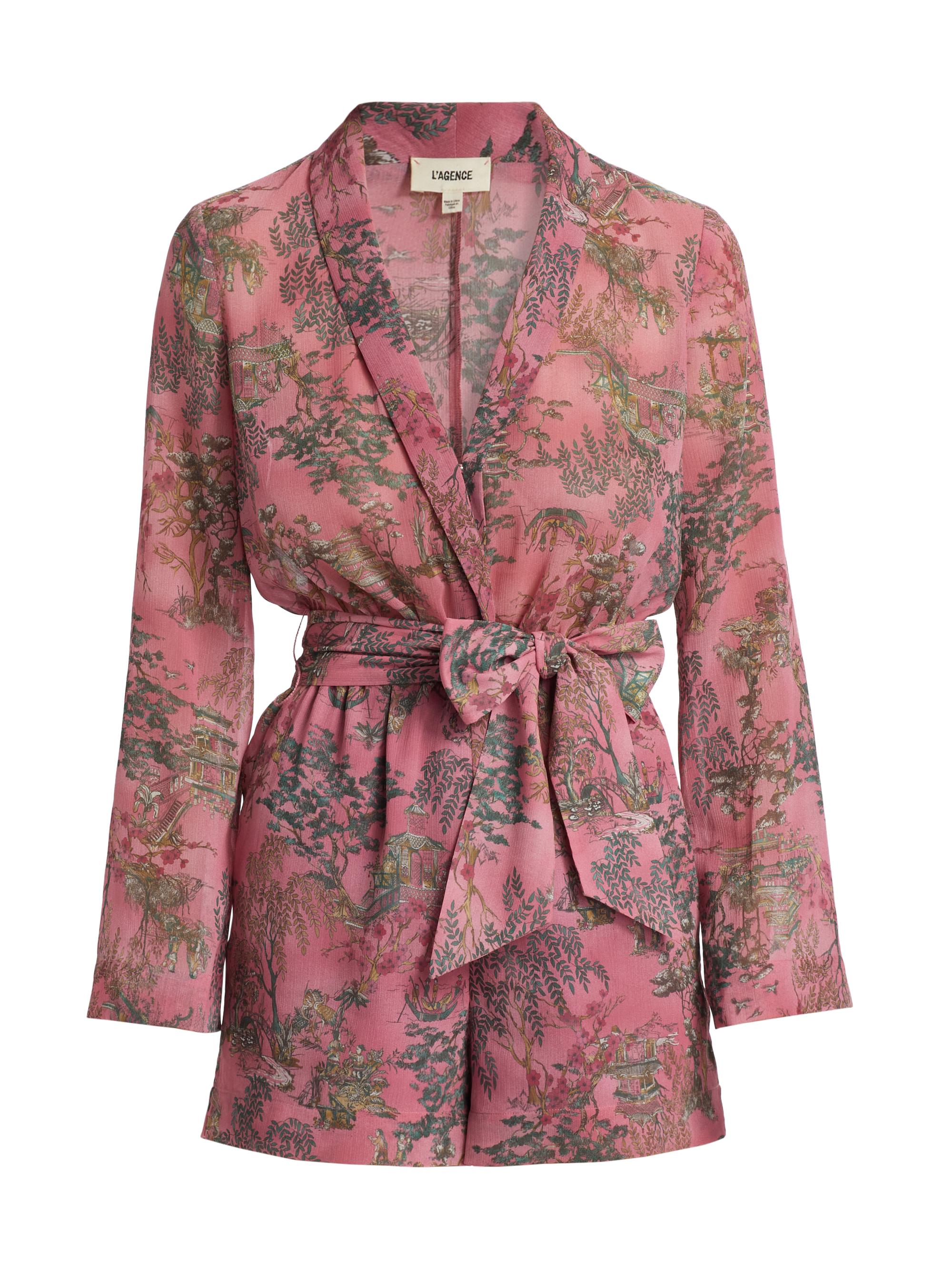 L'AGENCE Women's Arabell Floral Tie-Waist Romper - Mauve Multi Kesi Print