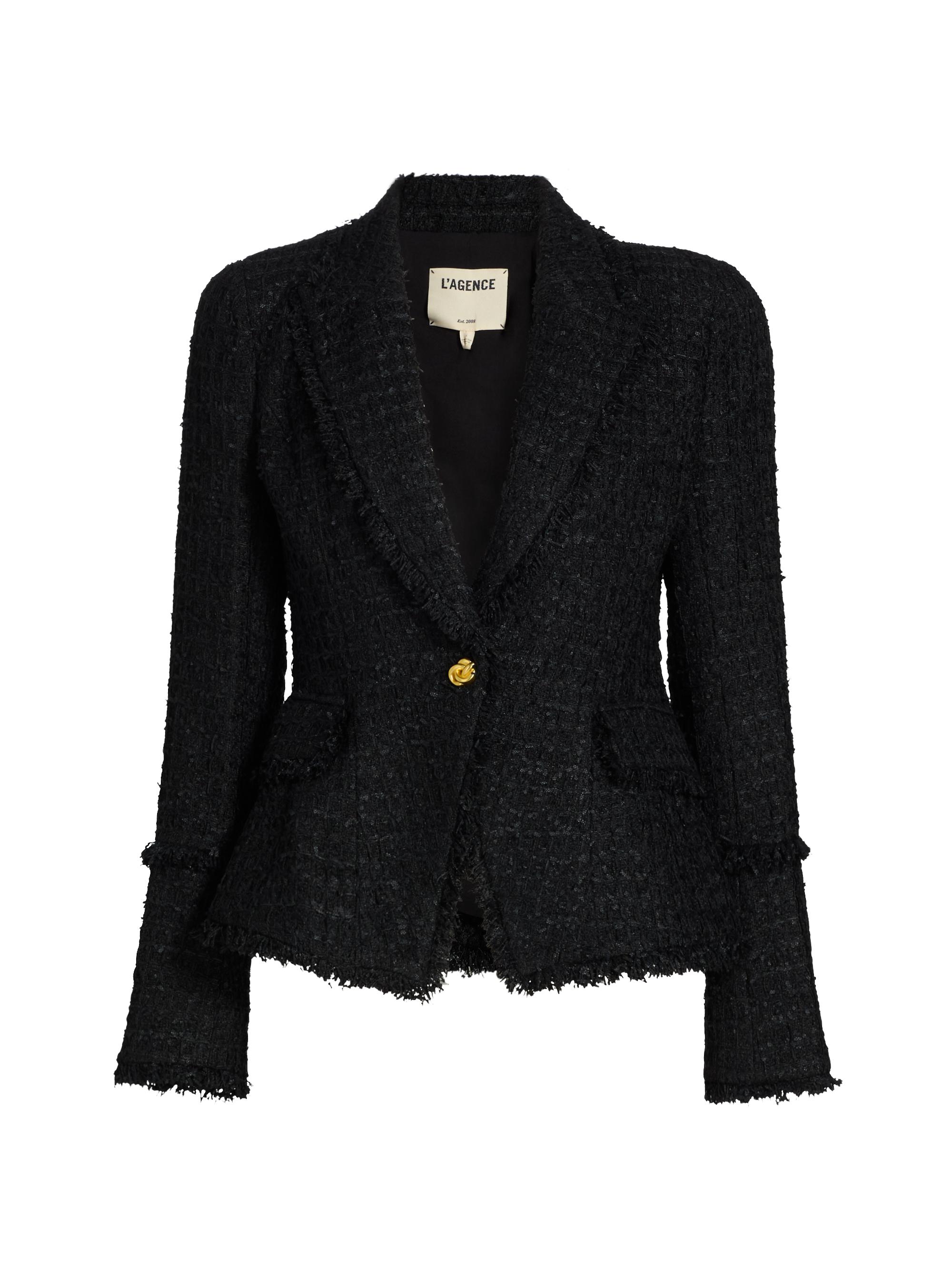 Balmain Collarless Metallic Tweed Jacket | Saks Fifth Avenue