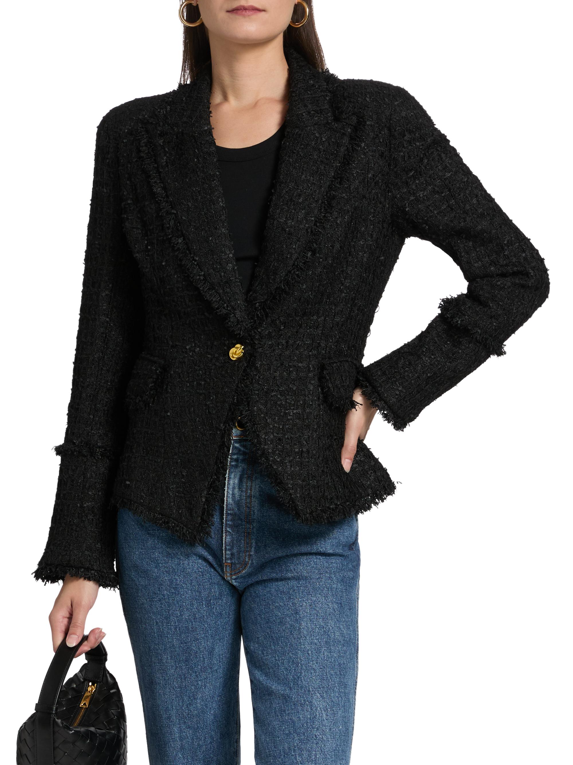 L'AGENCE Kaisley Tweed Single-Breasted Blazer | Saks Fifth Avenue