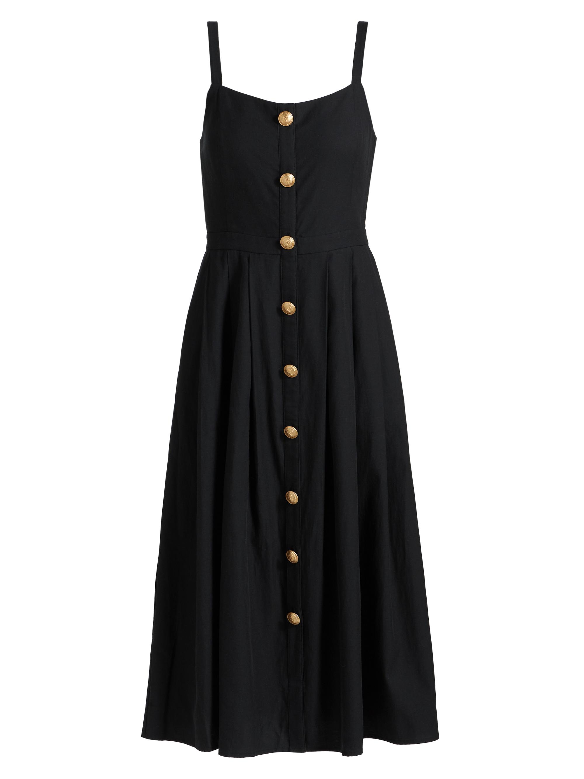 L'AGENCE Women's Esmeralda Cotton-Blend Sleeveless Midi-Dress - Black