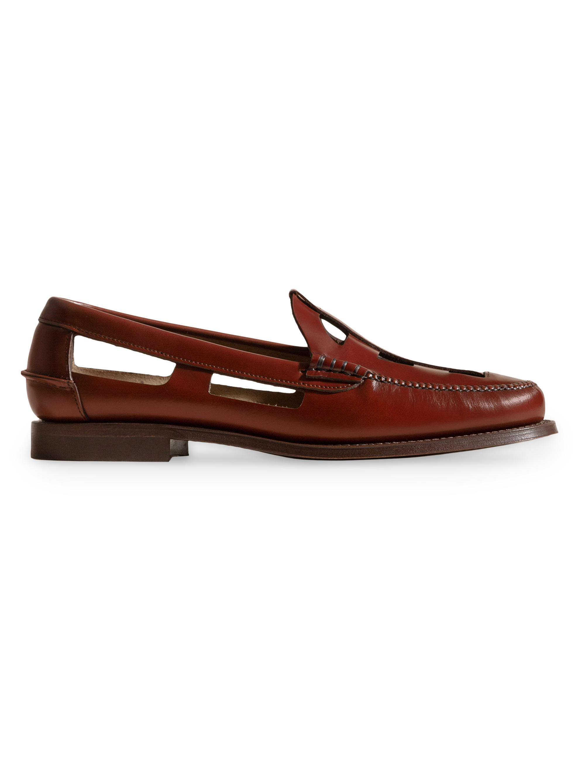 Hereu Men's Gallo Cut-Out Leather Loafers - Tan