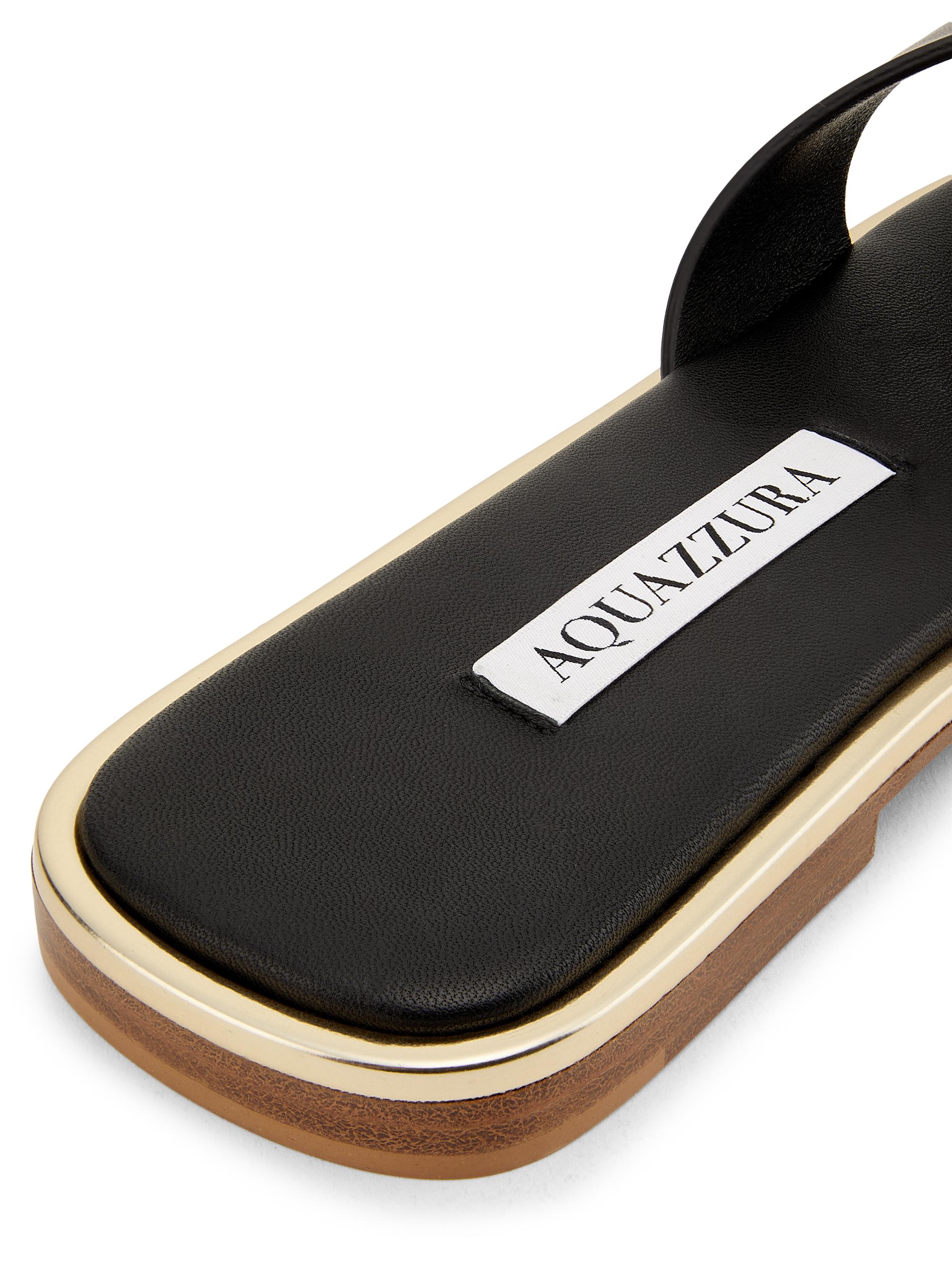 Aquazzura Divine Crisscross Leather Slide Sandals | Saks Fifth Avenue