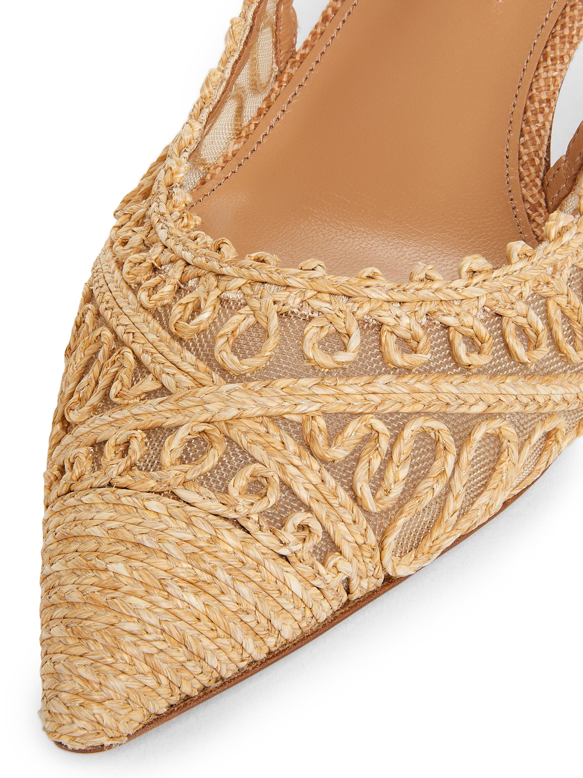 Aquazzura Kahlo 50MM Embroidered Slingback Pumps | Saks Fifth Avenue