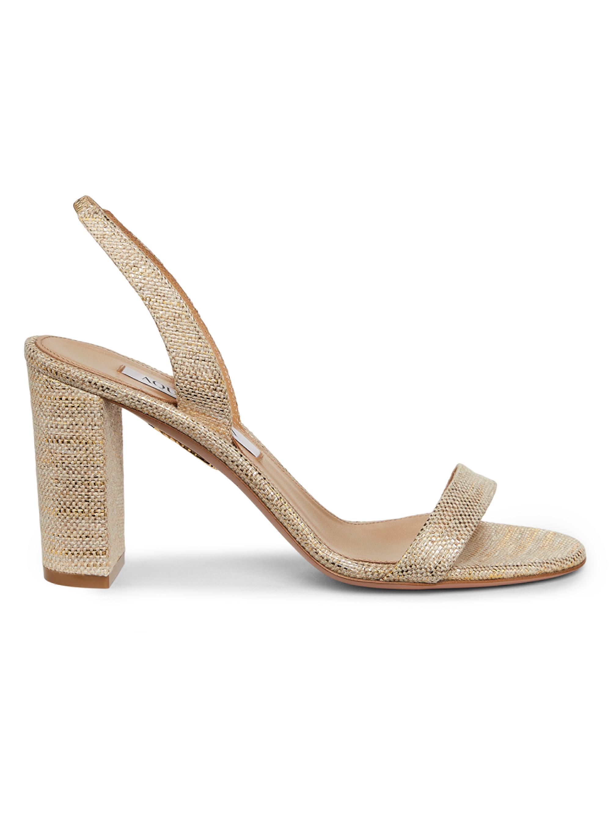 azuazuページ Aquazzura So Nude 85MM Metallic Sandals | Saks Fifth Avenue