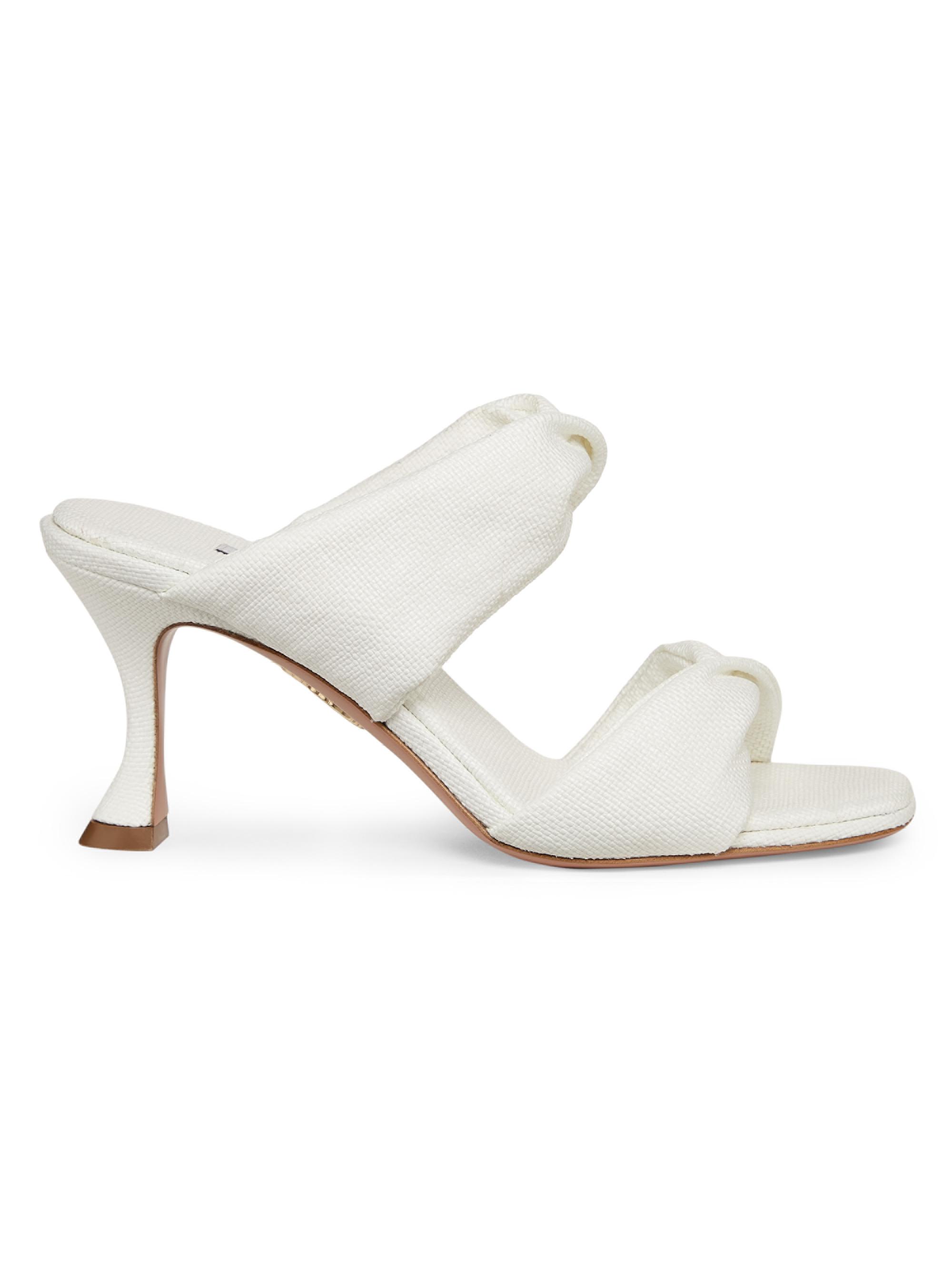 Aquazzura Twist 75MM Textured Leather Sandals | Saks Fifth Avenue