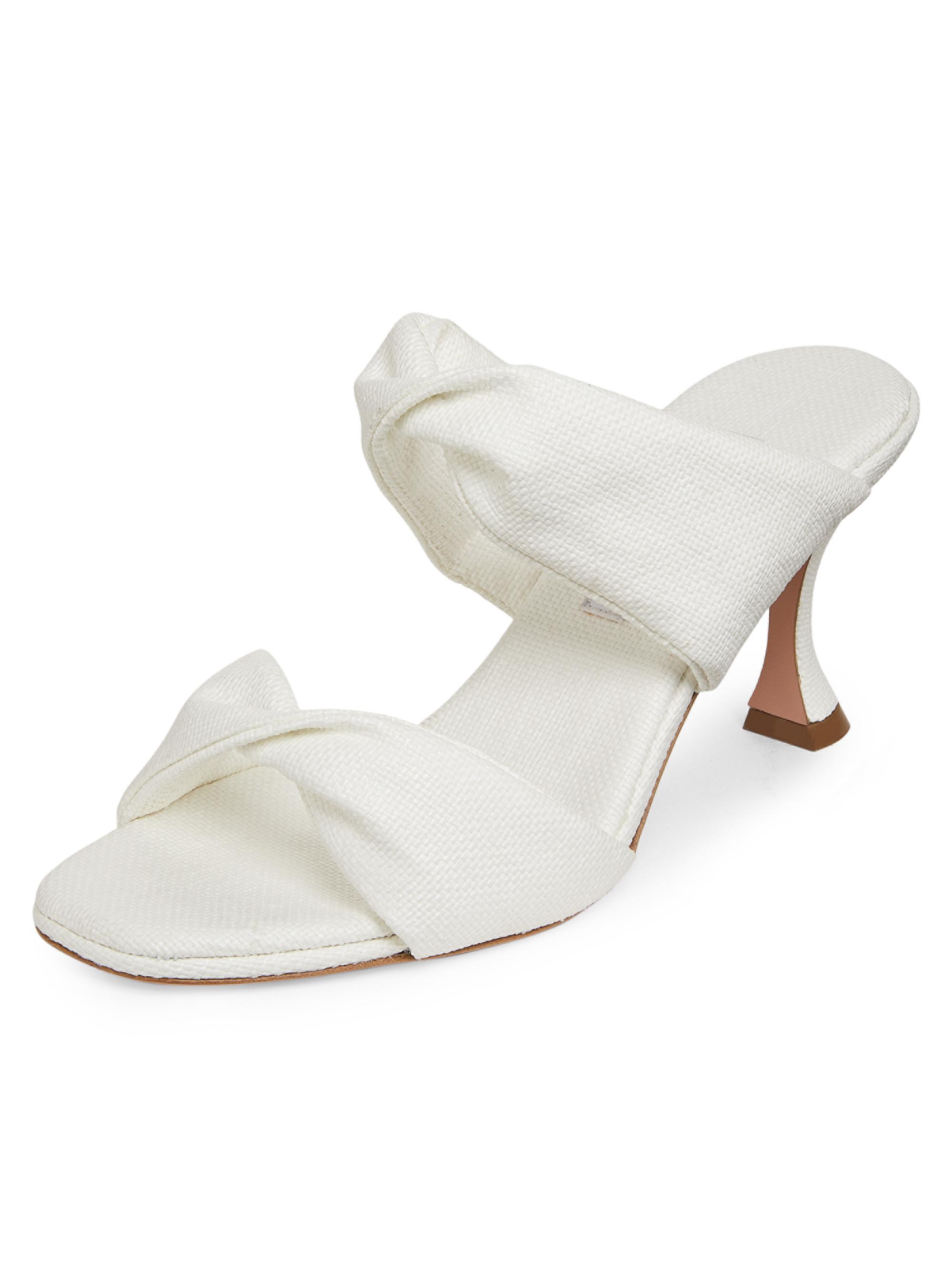 Aquazzura Twist 75MM Textured Leather Sandals | Saks Fifth Avenue