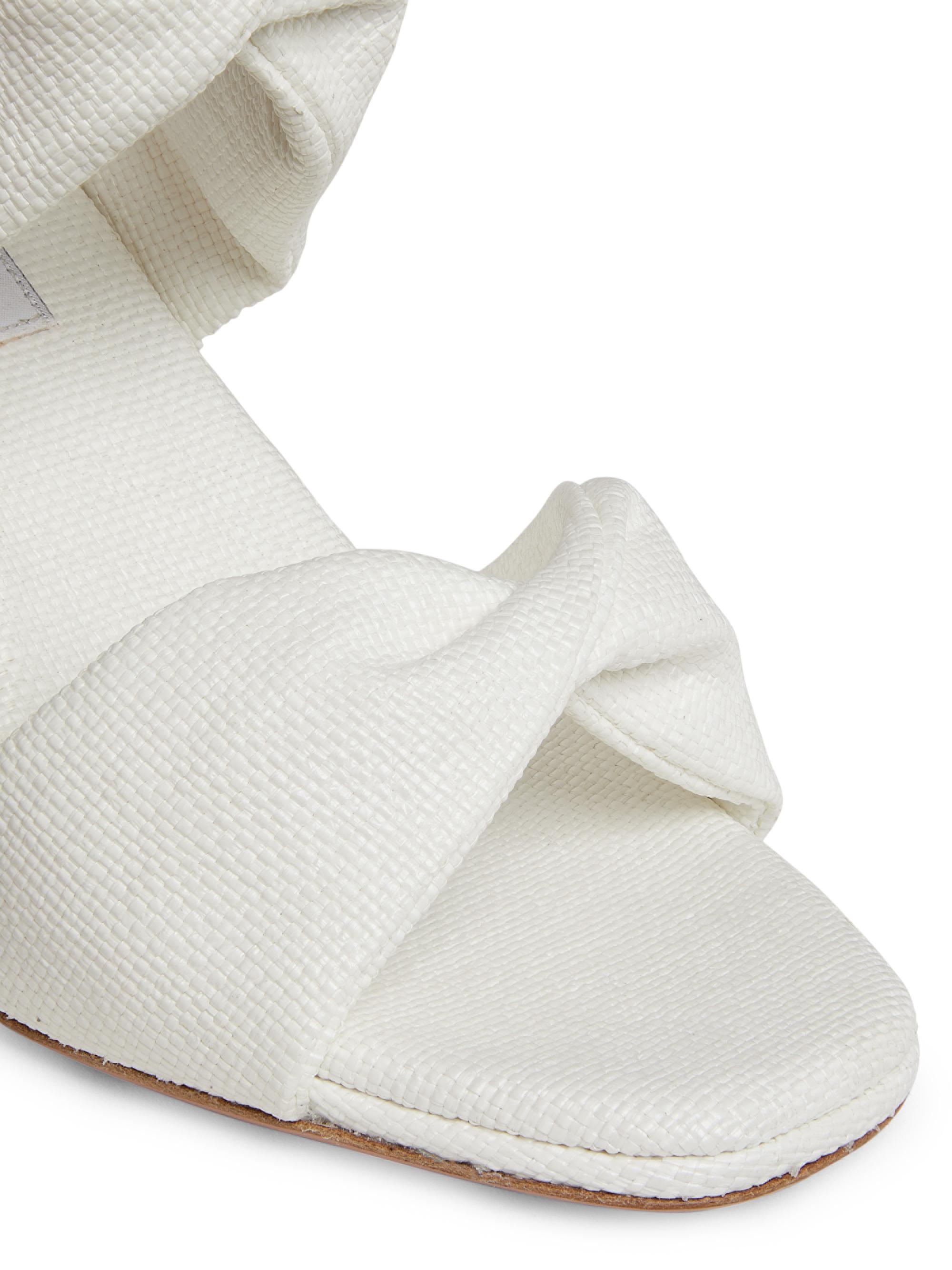 Aquazzura Twist 75MM Textured Leather Sandals | Saks Fifth Avenue