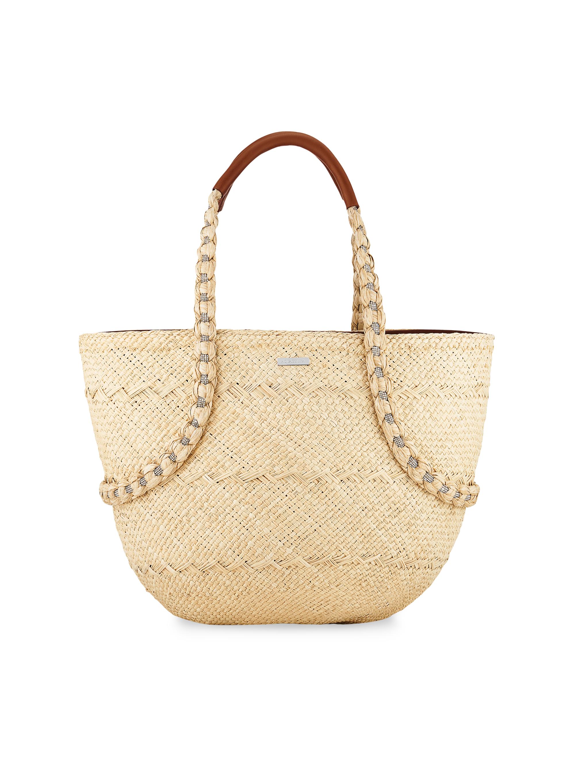 Aquazzura Isla Palm & Leather Tote Bag | Saks Fifth Avenue