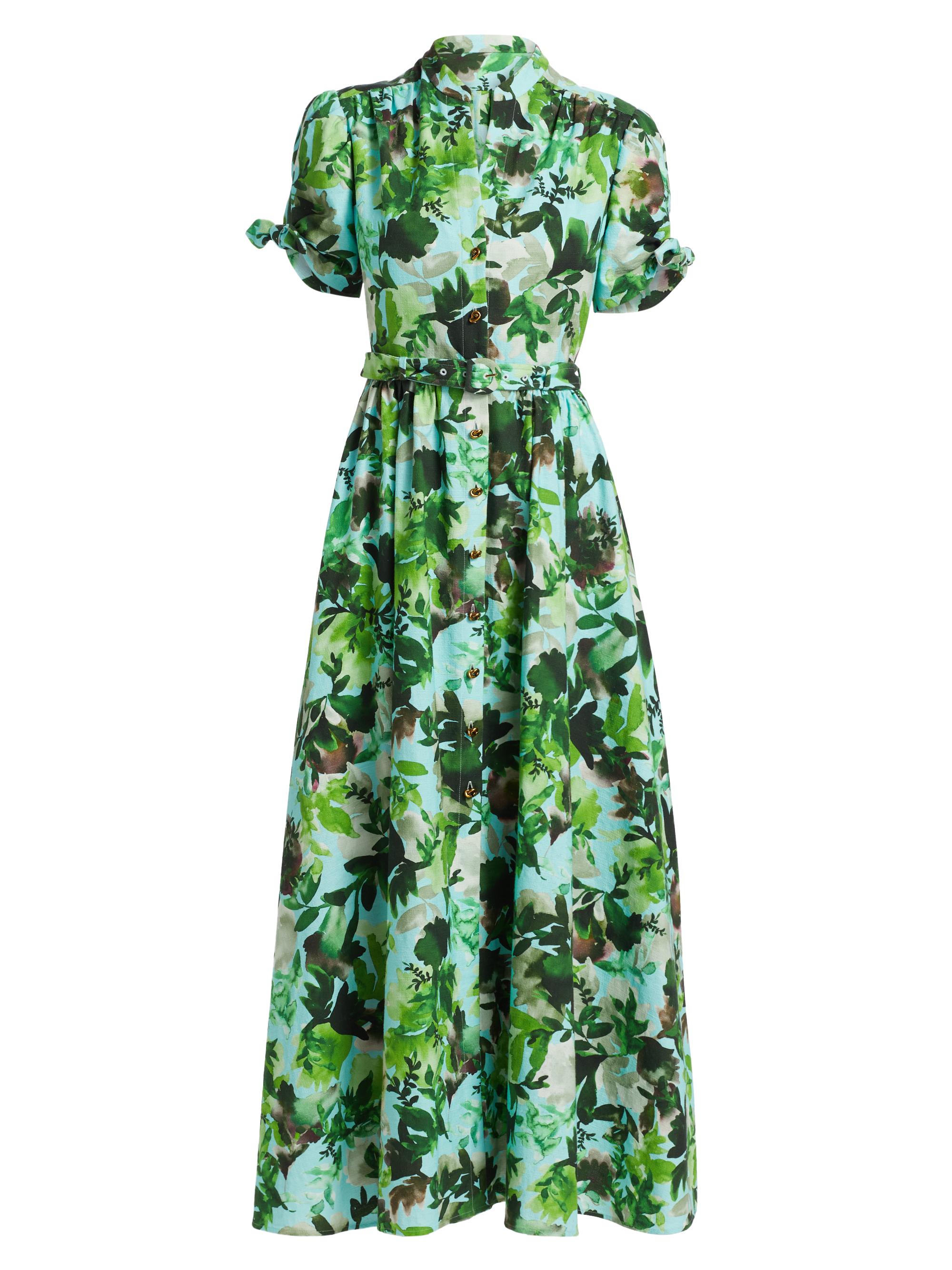 Saloni Women's Ena Botanical-Print Cotton Maxi Dress - Watercolour Garden