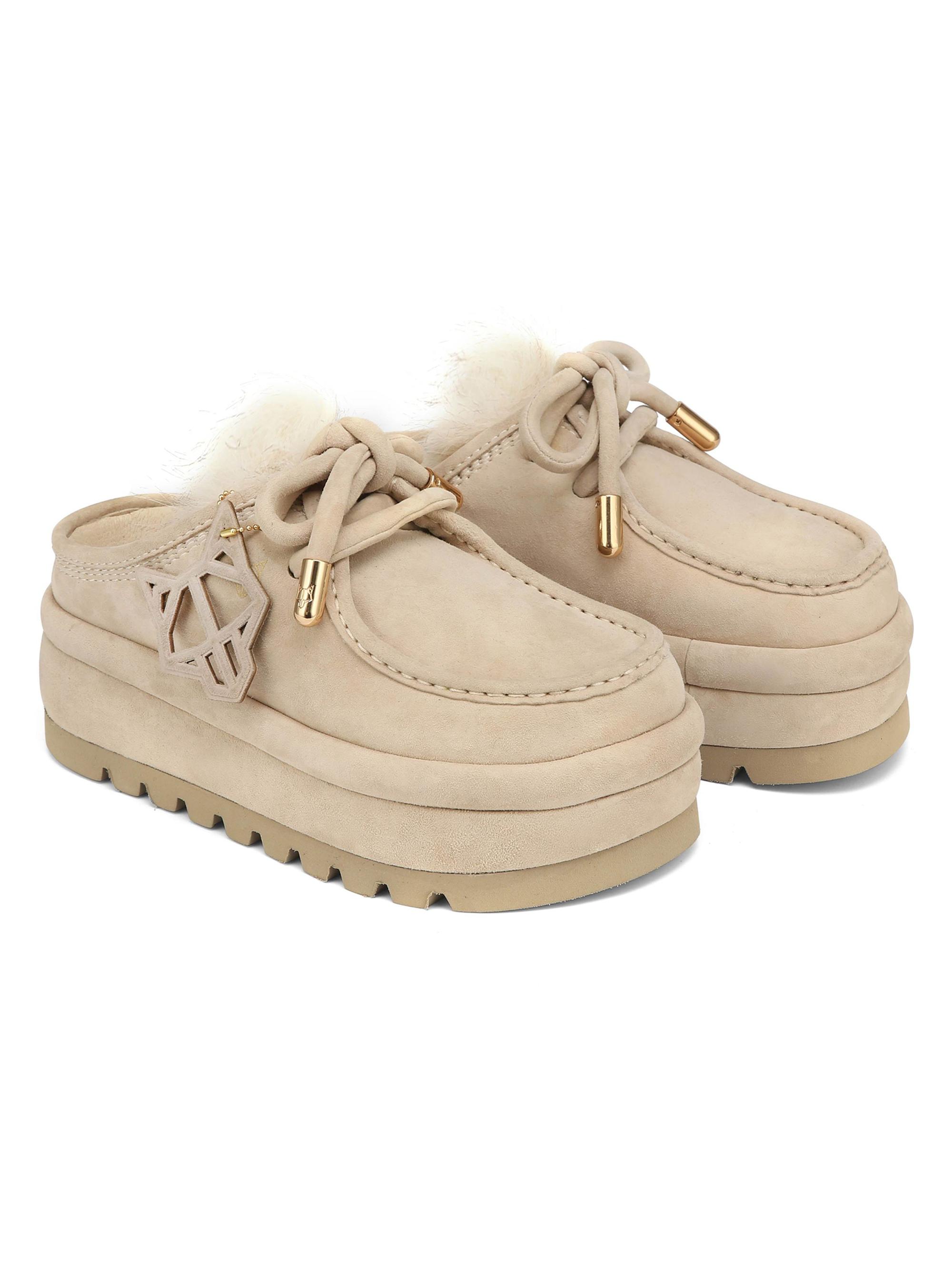 NICENESS 21aw FARLOWE タグ付き Naked Wolfe Blizzard Suede and Faux Fur Slip-On Shoes | Saks Fifth