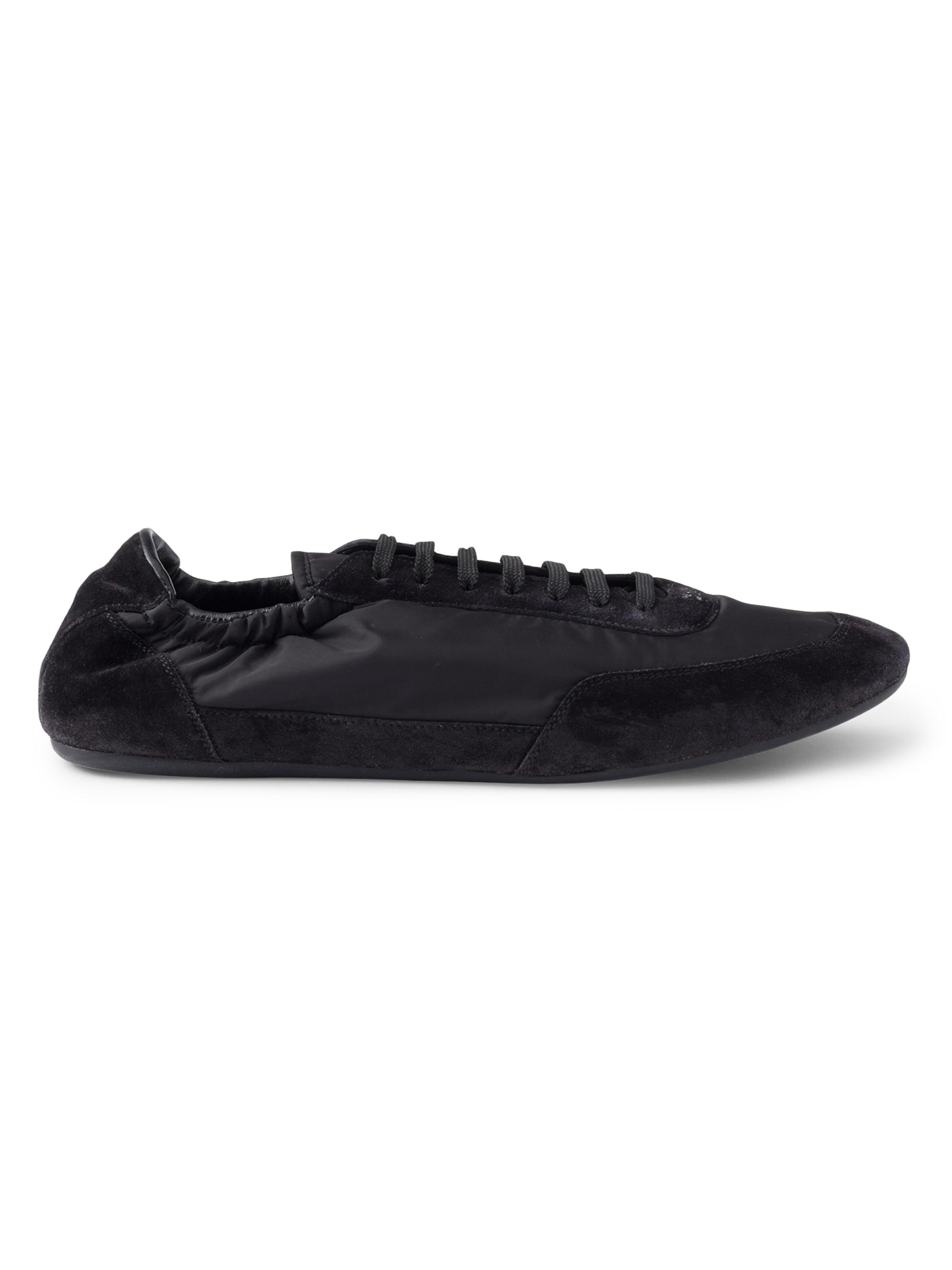 Prada Men's Re-Nylon and Suede Elasticized Sneakers - Black