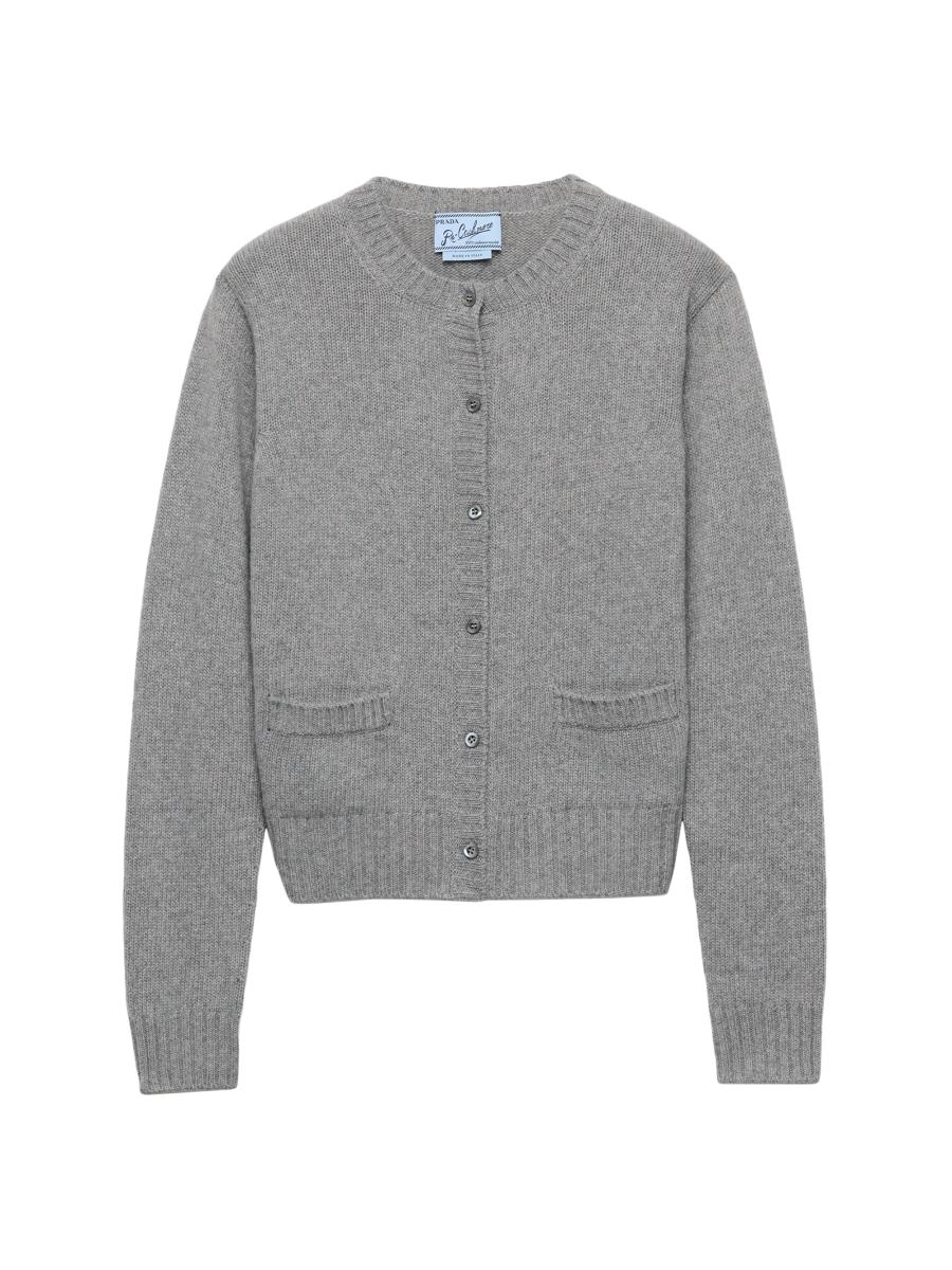 Prada Women's Re-cashmere Cardigan In Gray
