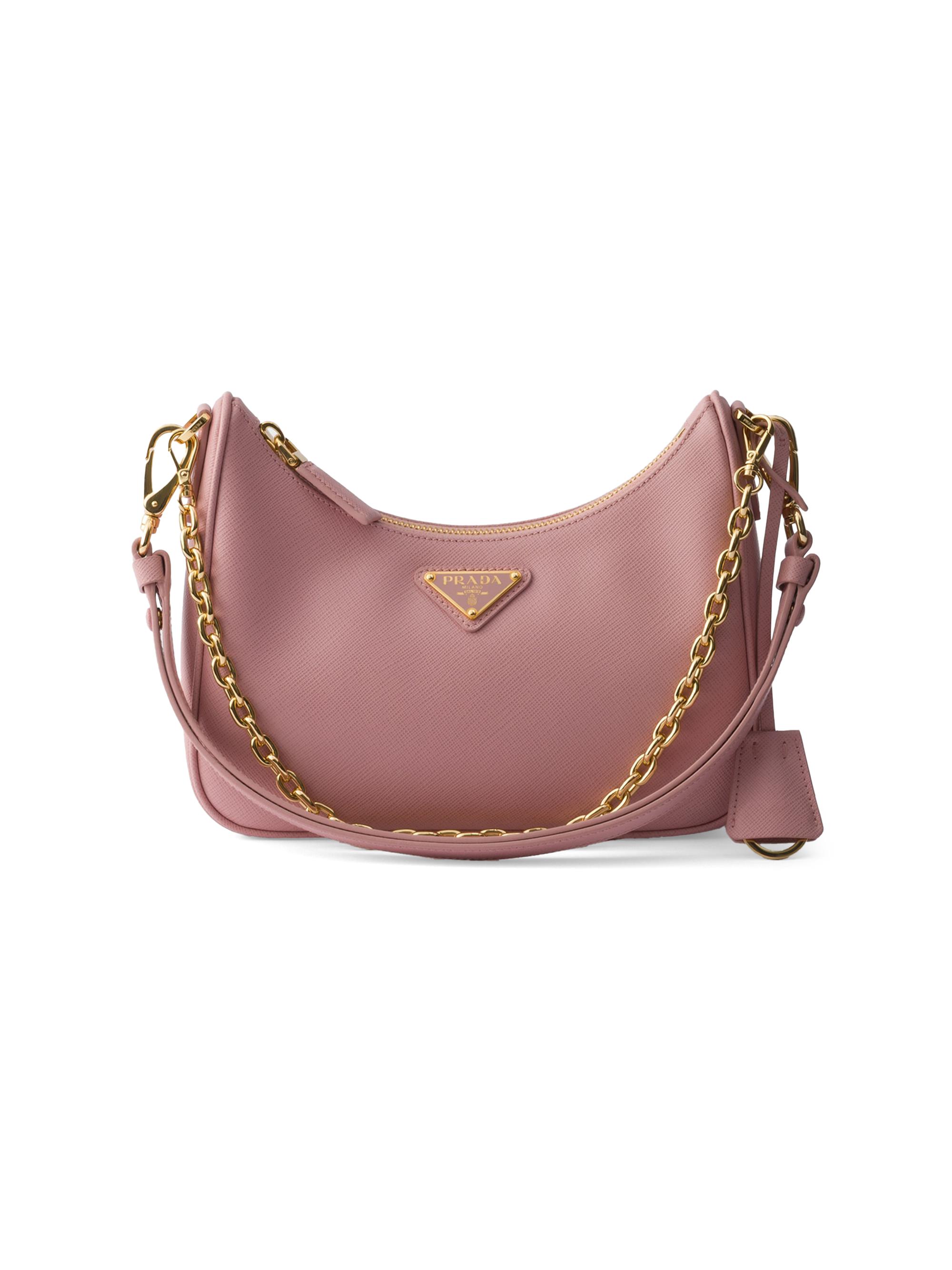 Prada Women's Re-Edition Saffiano Leather Shoulder Bag - Light Pink