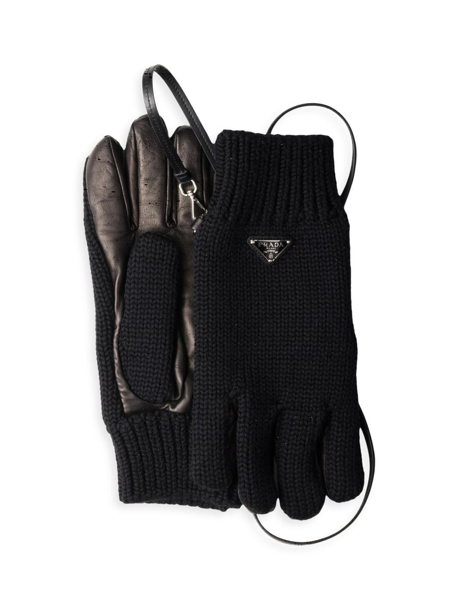 Prada Wool and Nappa Leather Gloves | Saks Fifth Avenue