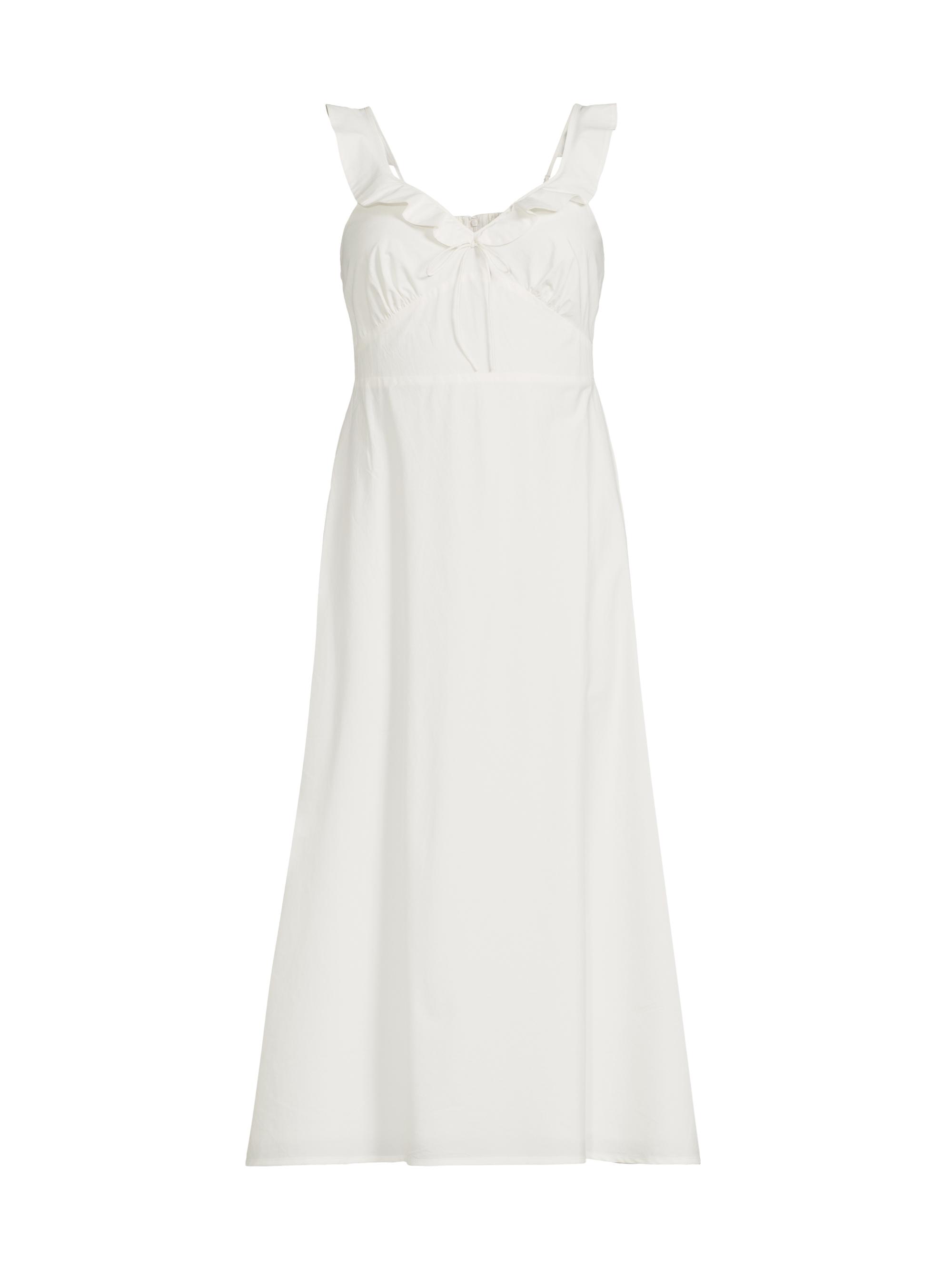Faithfull the Brand Women's Lelia Ruffle Cover-Up Midi-Dress - White