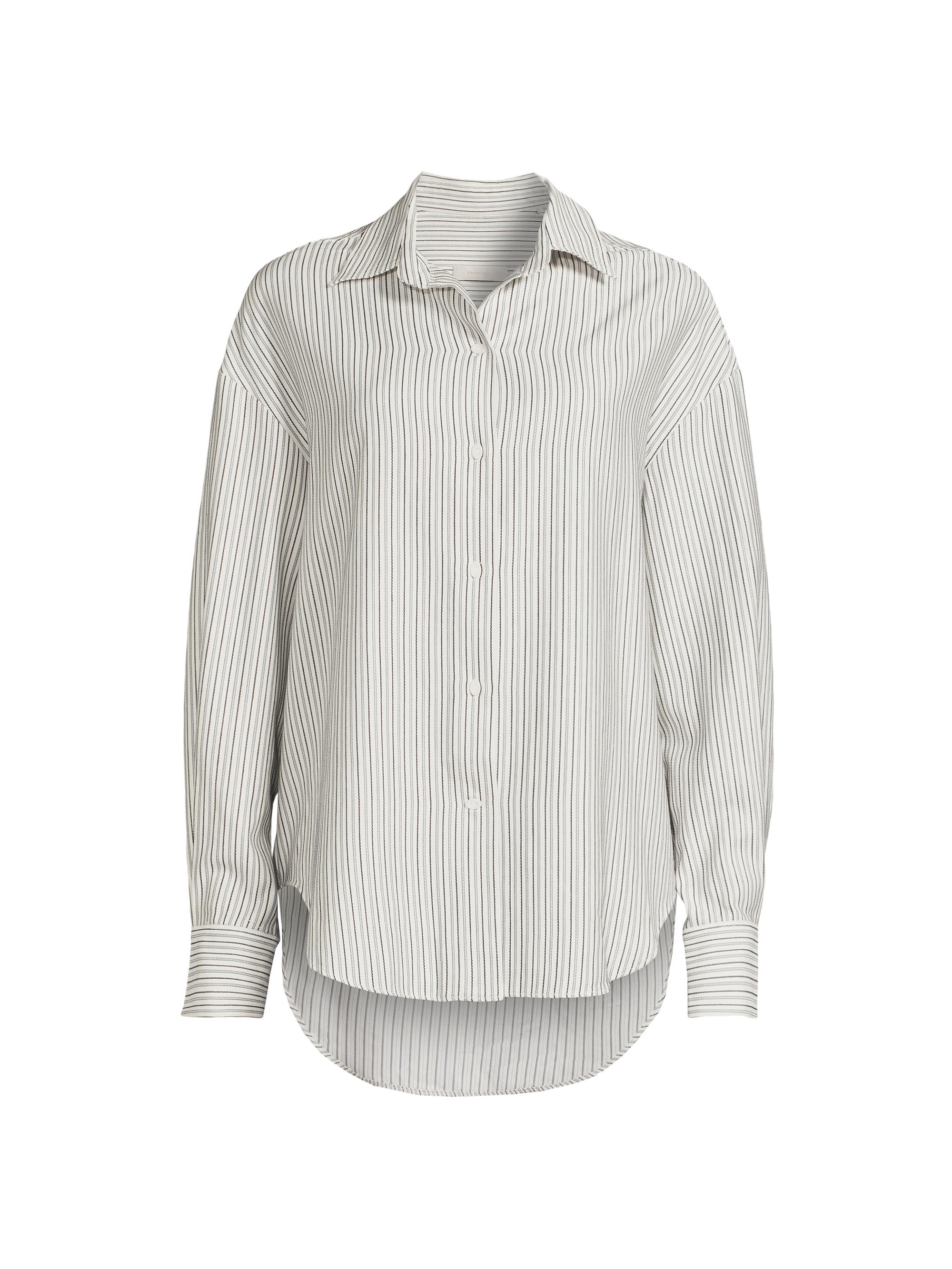 Faithfull the Brand Women's En Vau Oversized Poplin Shirt - Navy Stripe