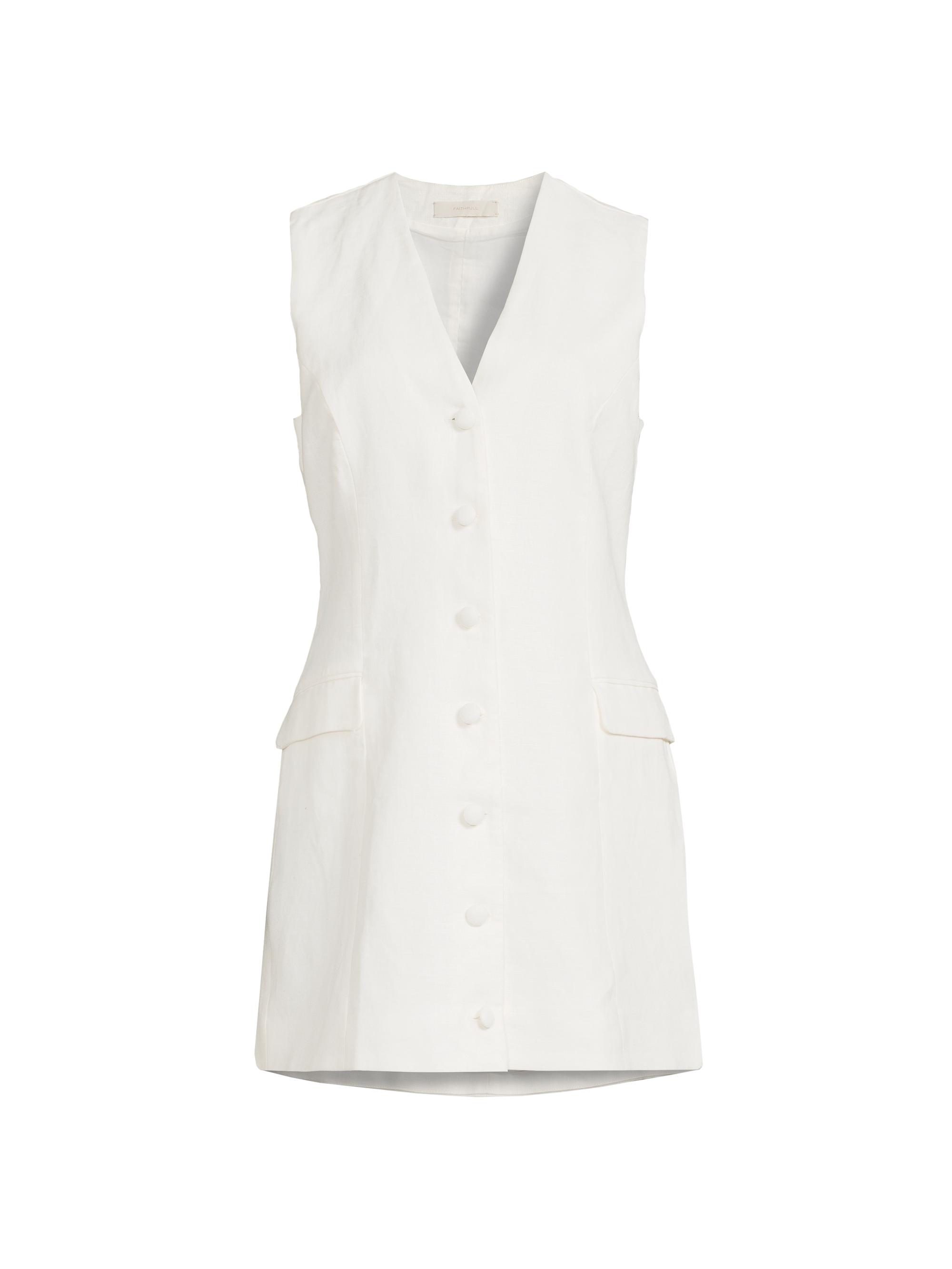 Faithfull the Brand Women's Eloise Linen Button-Front Minidress - White