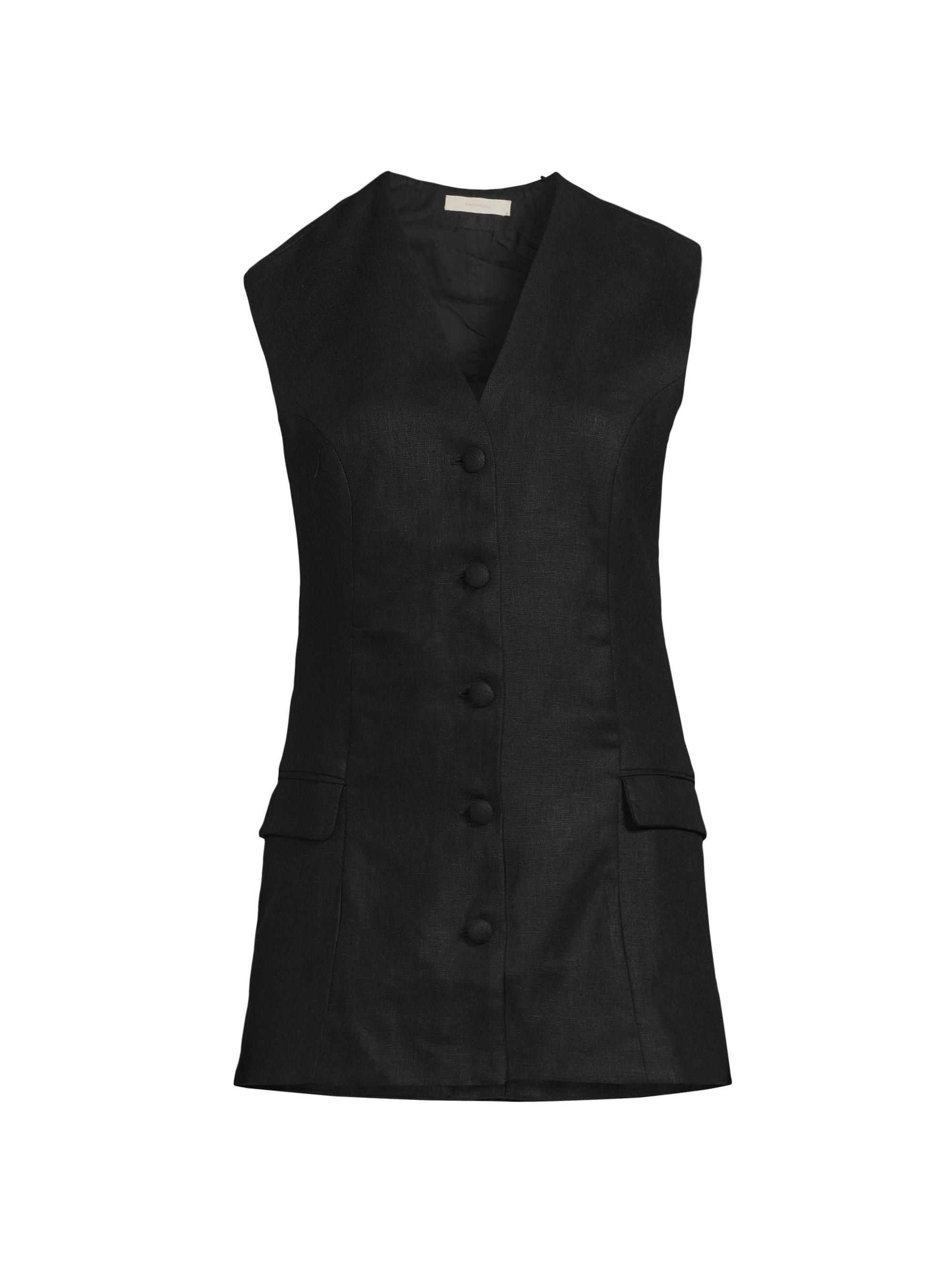 Faithfull the Brand Women's Eloise Linen Vest - Black