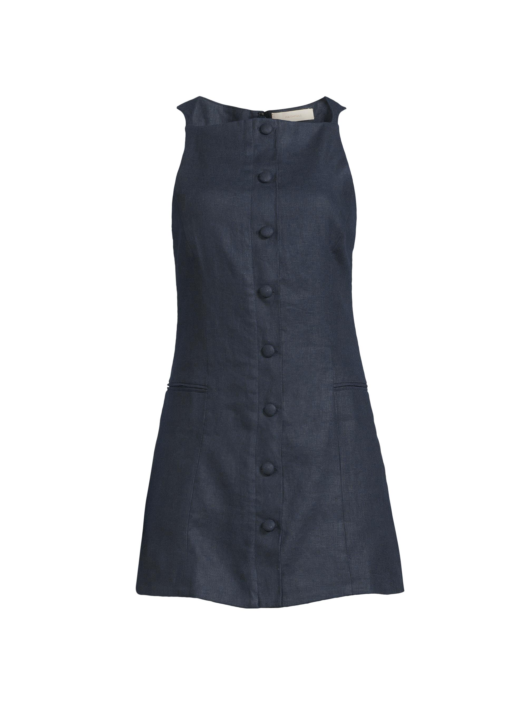 Faithfull the Brand Women's Ambra Linen Minidress - Navy