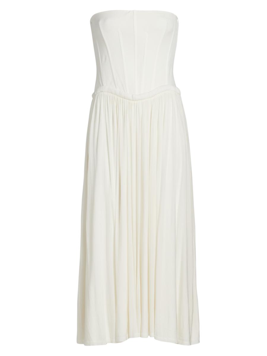 ワンピース SIMKHAI SS25 ADALYS BUSTIER DRESS (2251197SJ IVORY) SIMKHAI Adalys Bustier Midi Dress in Ivory | REVOLVE