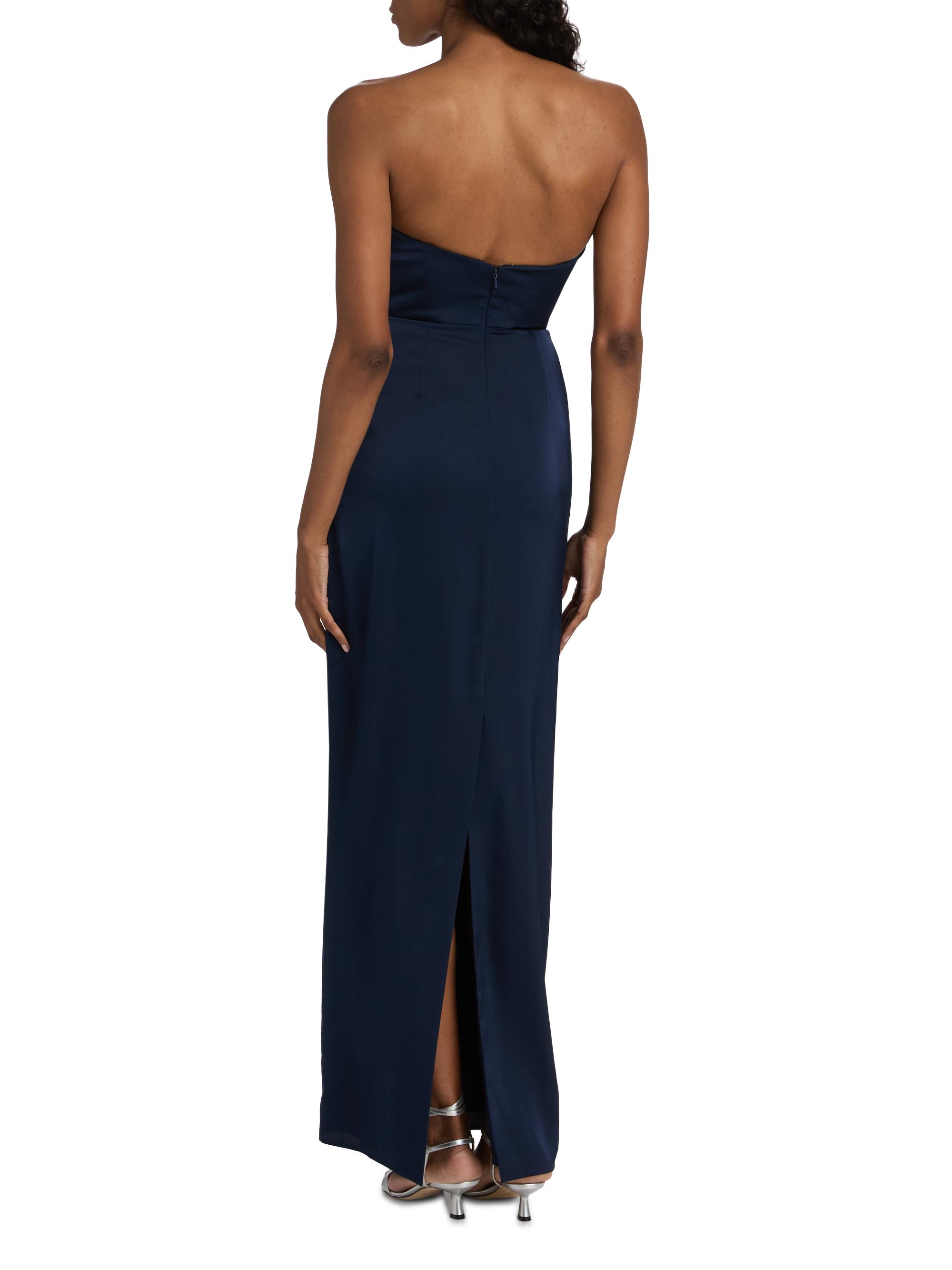blue dress for baby girl Wedtrend Women Black Blue Bridesmaid Dress Sheath Spaghetti Straps Long Wedding Guest Dress, Black Blue / US26W main image 1