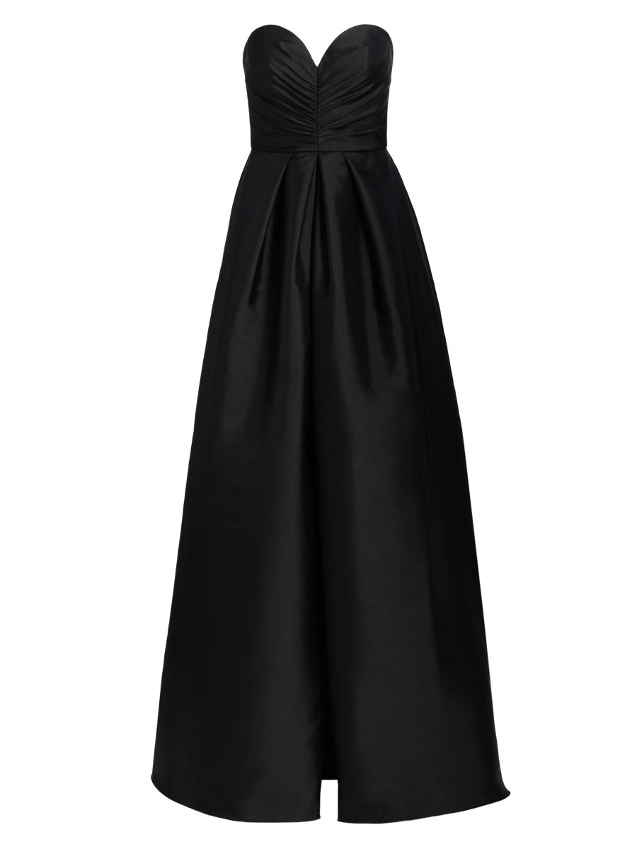 vera wang black strapless dress Bride Laval Sweetheart A-Line Gown Aubrey Asymmetric Organza Gown Occasion:cocktail A strapless evening silhouette Color:Deep Red