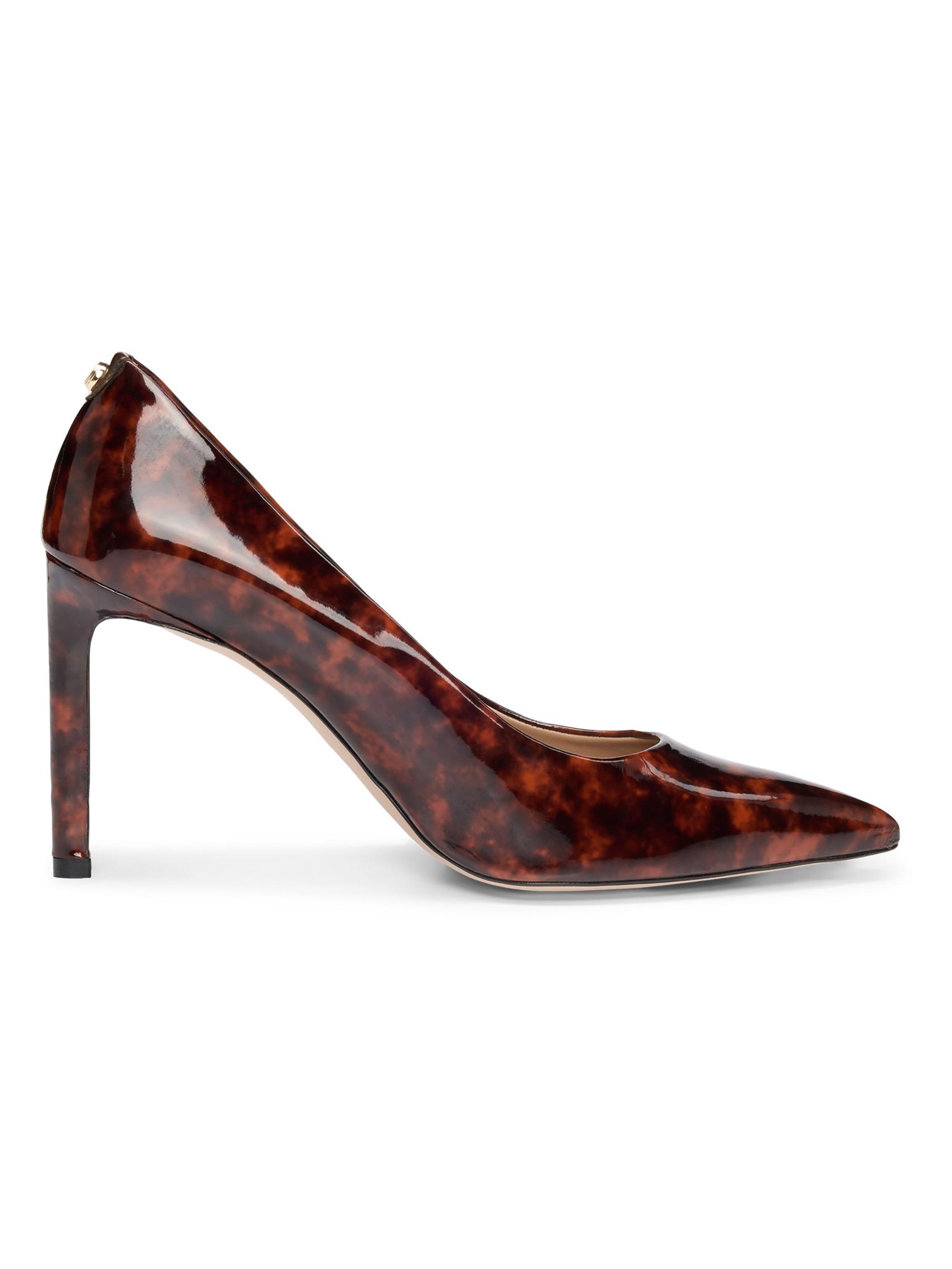 BOSS Women's Pumps with 9CM Heels in Turtleshell Patent Leather - Brown