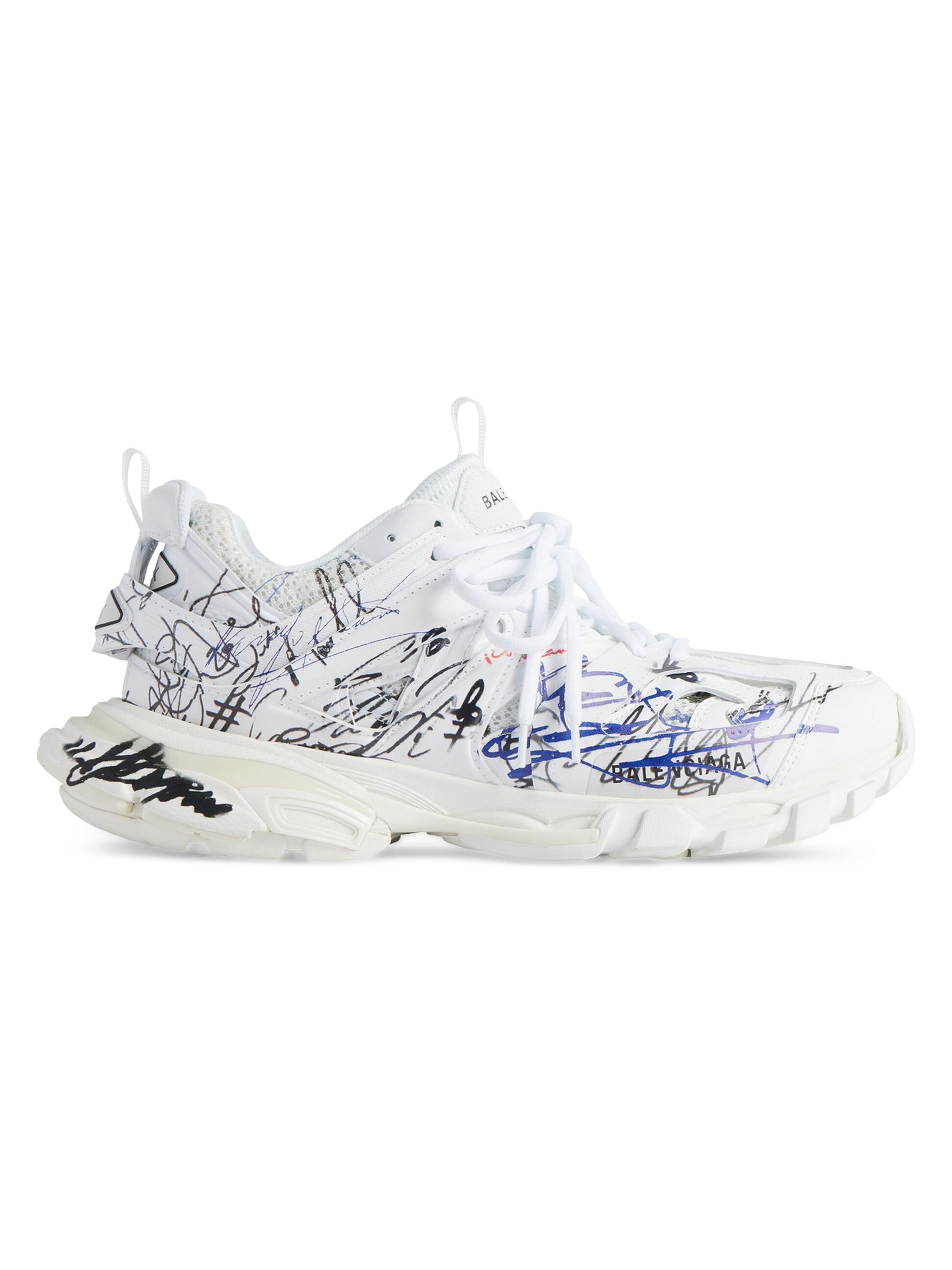 Balenciaga Women's Track Autographed Sneakers - White Multi
