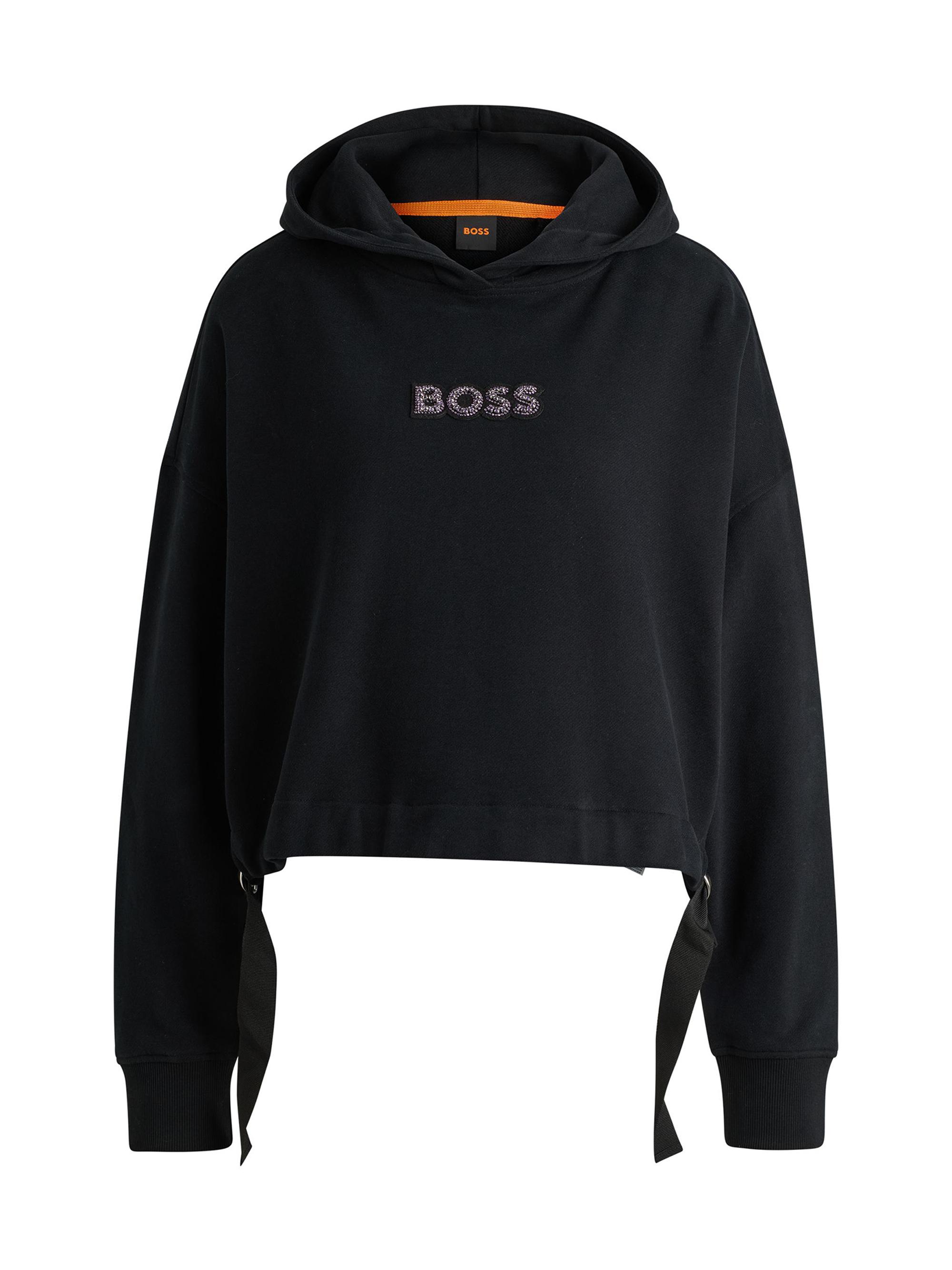 BOSS Women's Cotton-Terry Hoodie - Black
