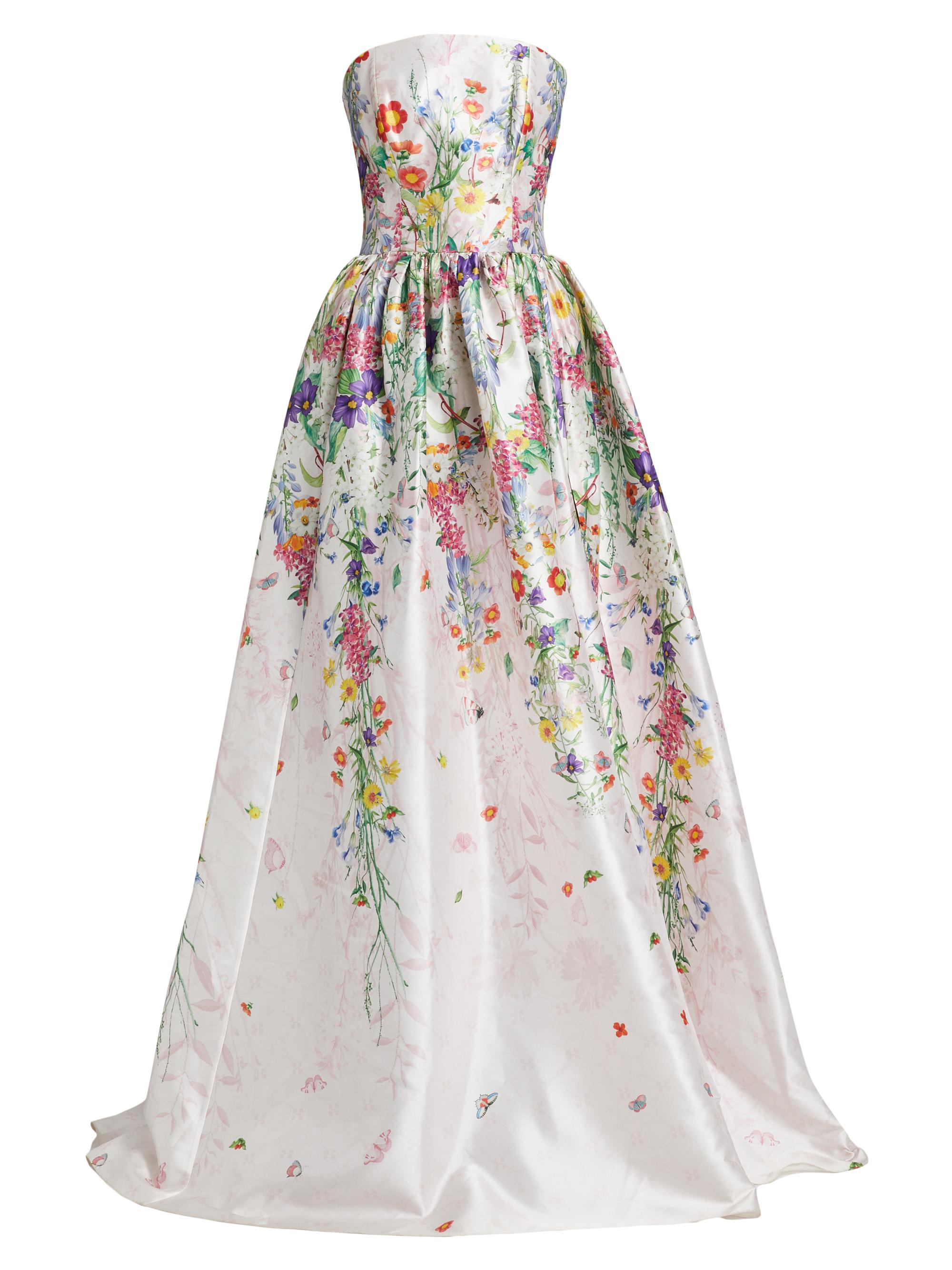 Honayda Women's Floral Printed Mikado Ball Gown - Printed
