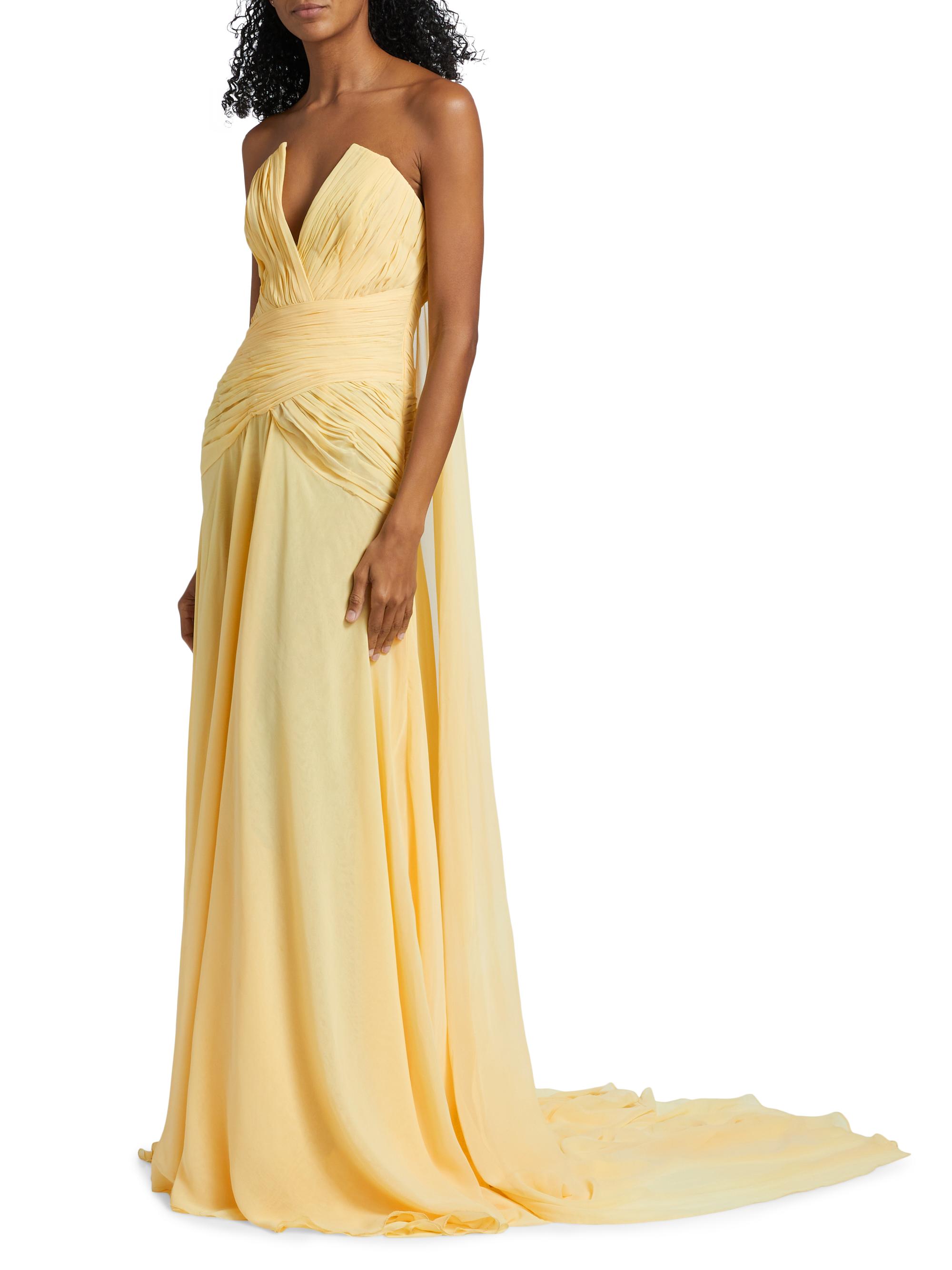 white christmas dresses Strapless Draped Chiffon Gown 2 / Pale Pink main image 0
