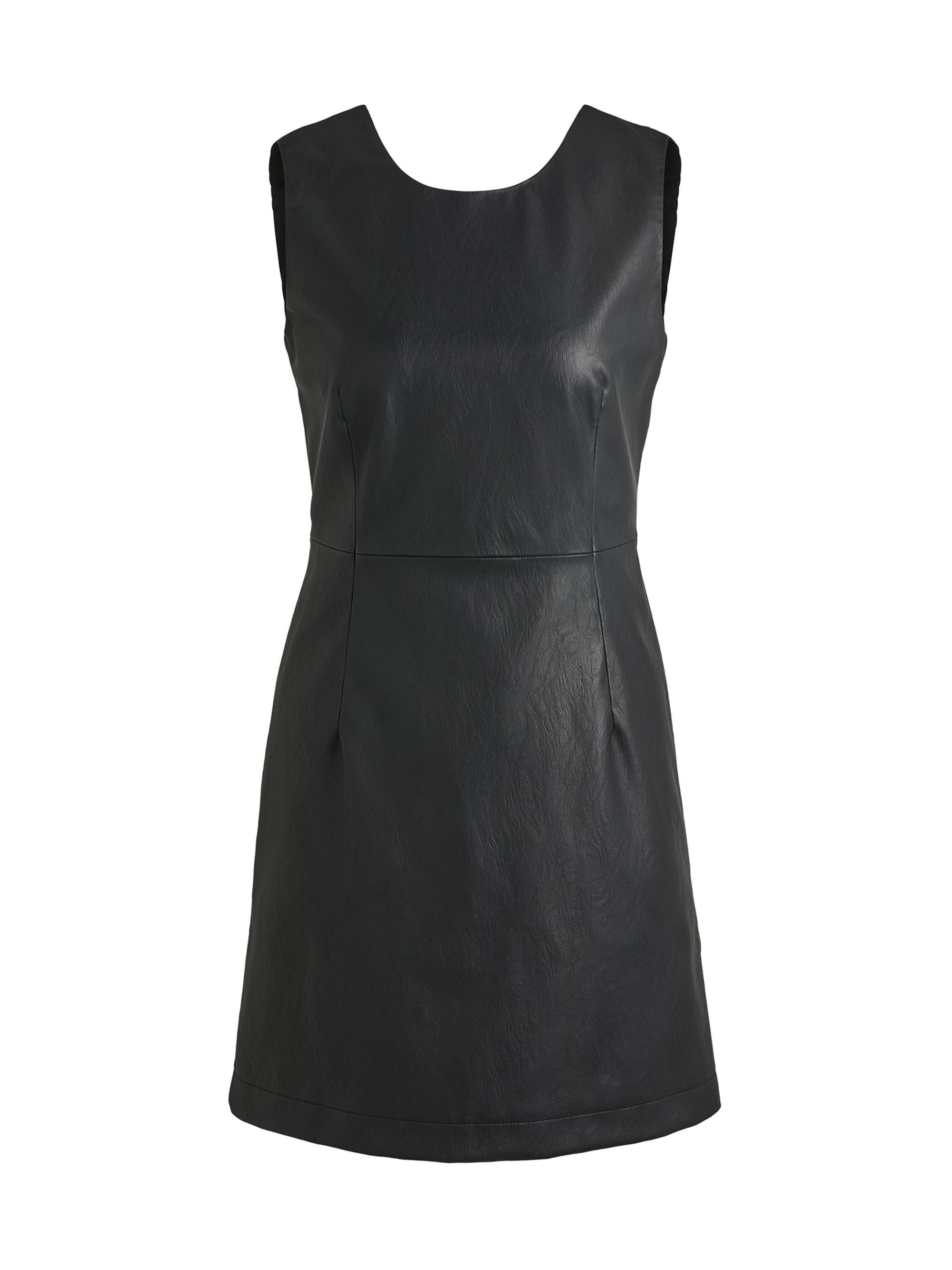 BOSS Women's Dress in Soft Faux Leather - Black