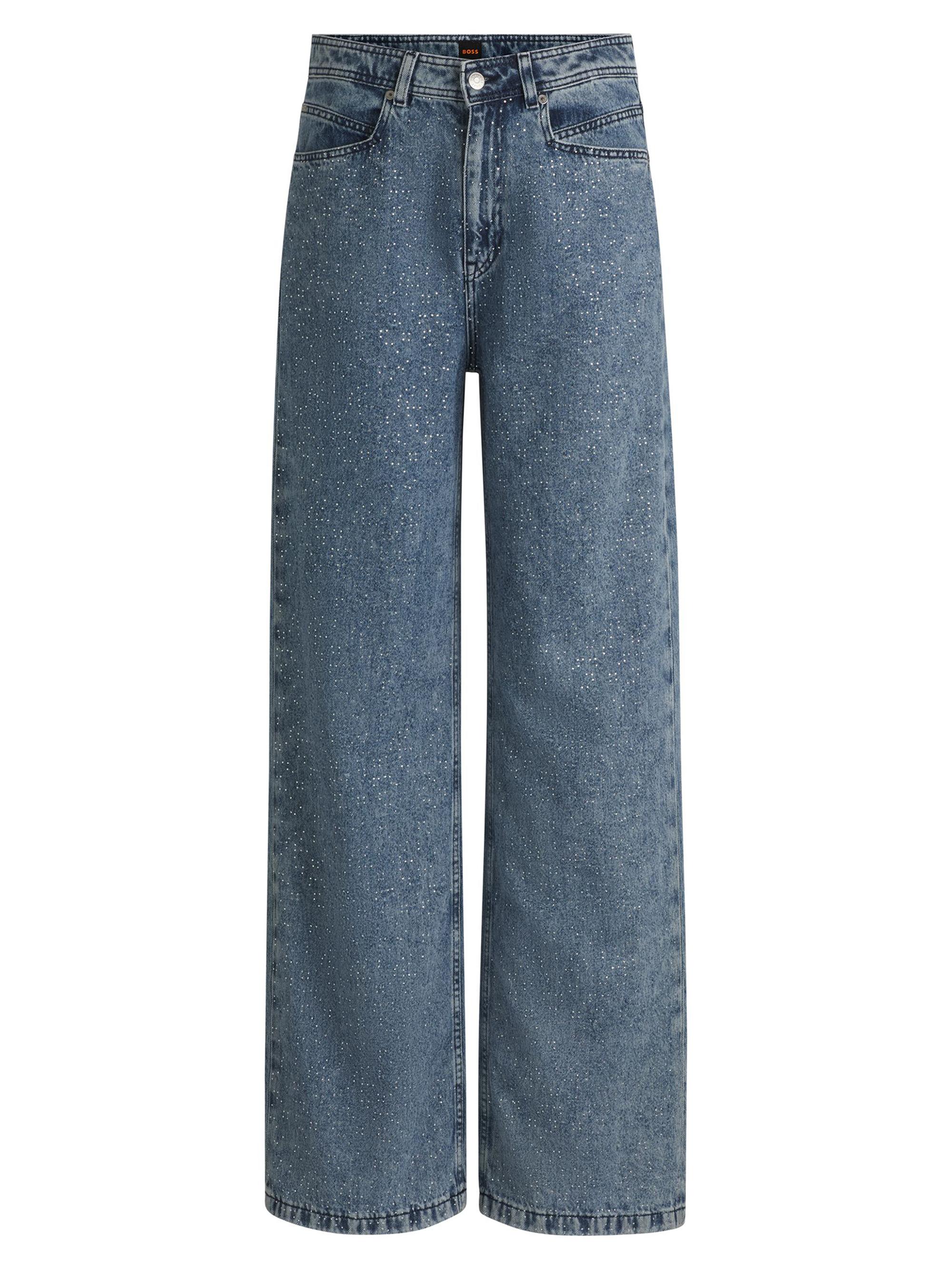 BOSS Women's Wide-Leg Jeans in Denim - Blue
