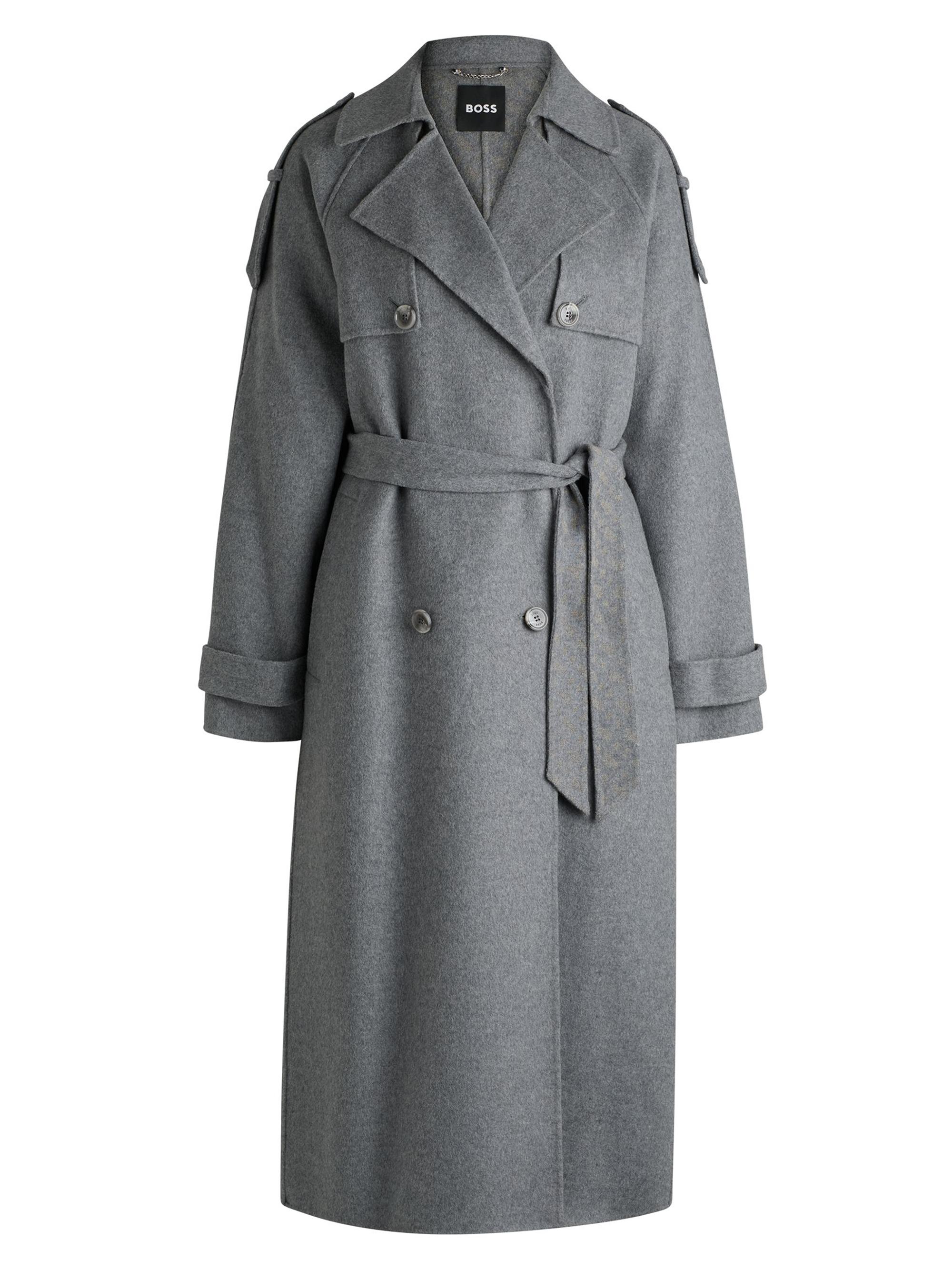 BOSS Women's Belted Trench Coat - Silver