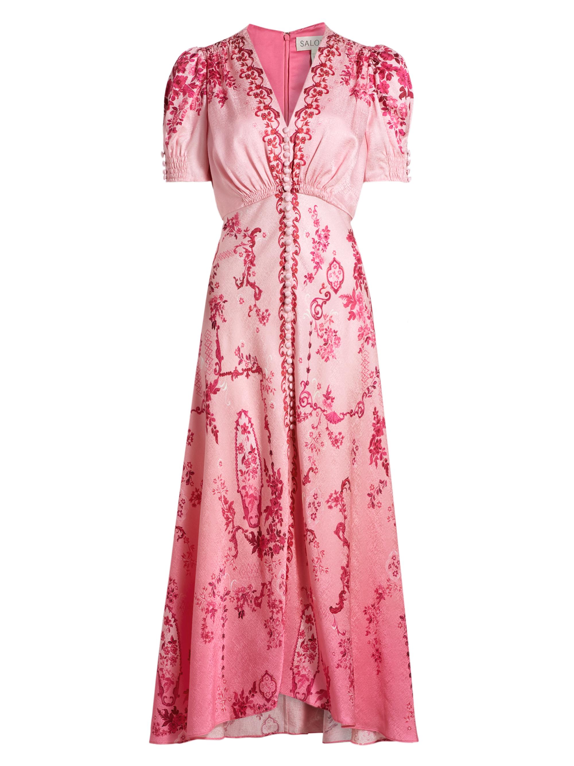 Saloni Women's Lea Floral Ombré Shirtdress - Floral Serramento Print