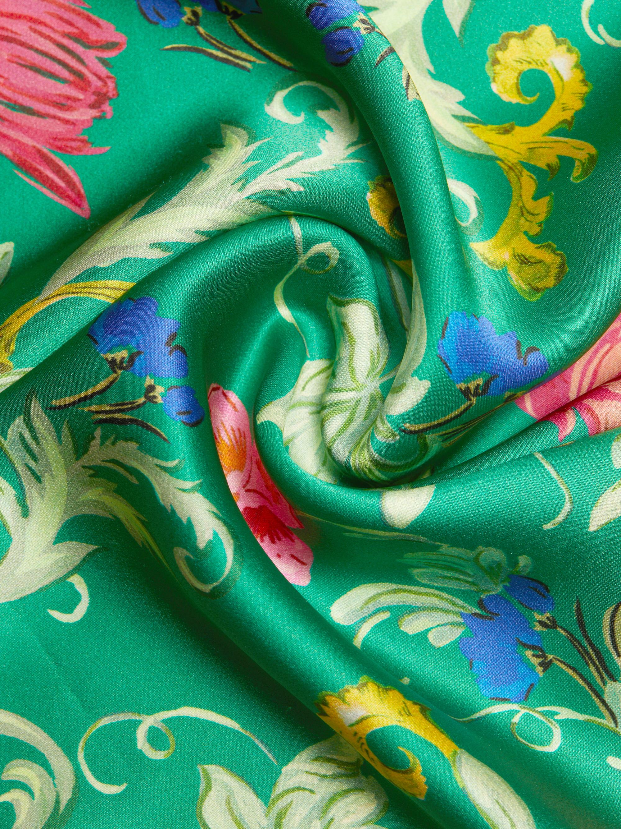 Saloni Gwen Floral Silk Tie-Waist Midi-Dress | Saks Fifth Avenue