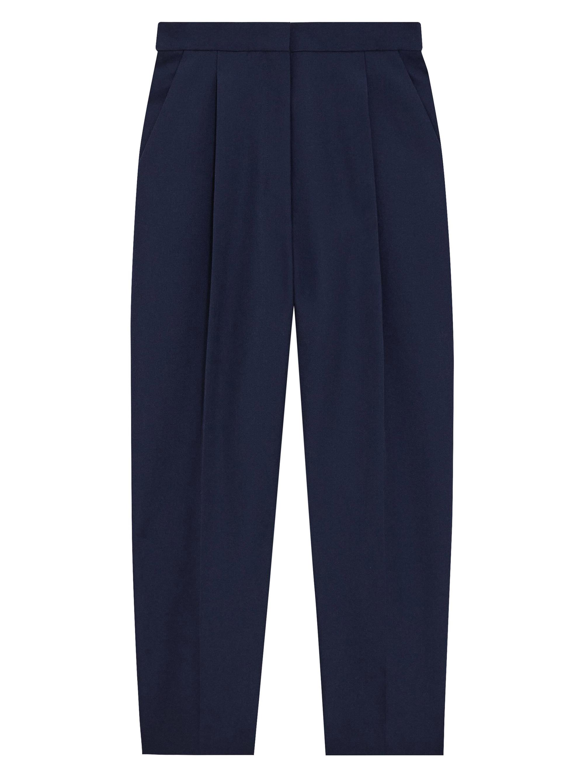 Theory Women's Pleated Wool Tapered Pants - Nocturne Navy