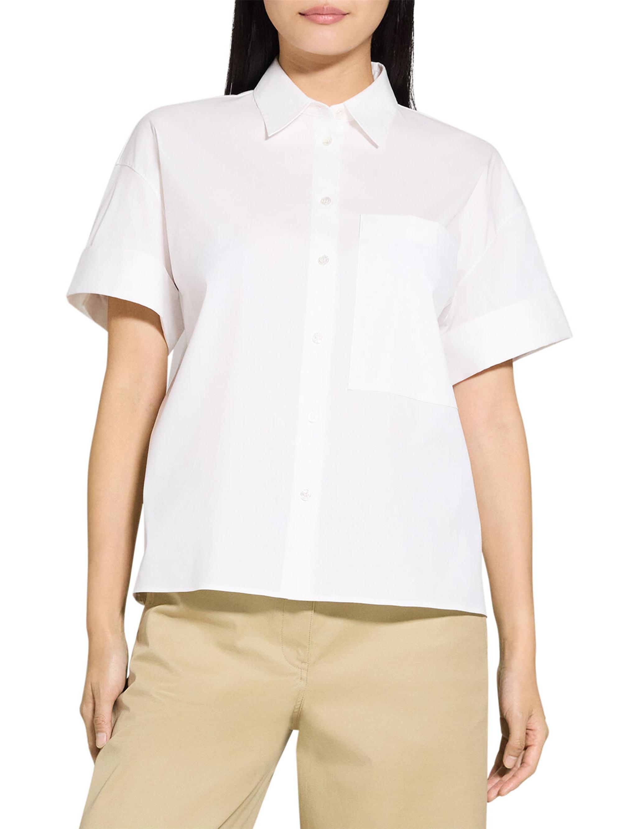 Theory Short-Sleeve Boxy Shirt | Saks Fifth Avenue