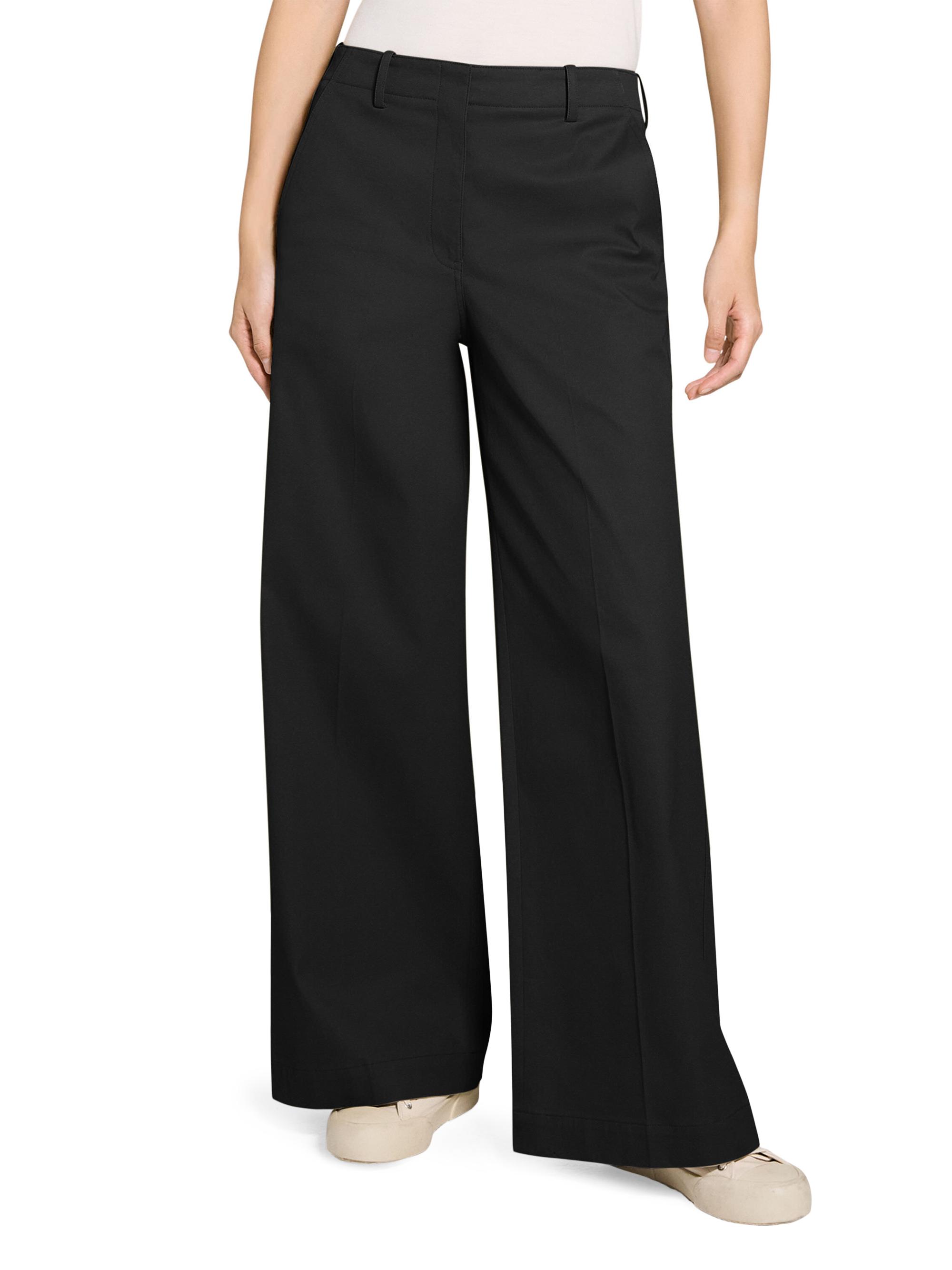 Theory Relaxed Stretch Cotton Wide-Leg Pants | Saks Fifth Avenue
