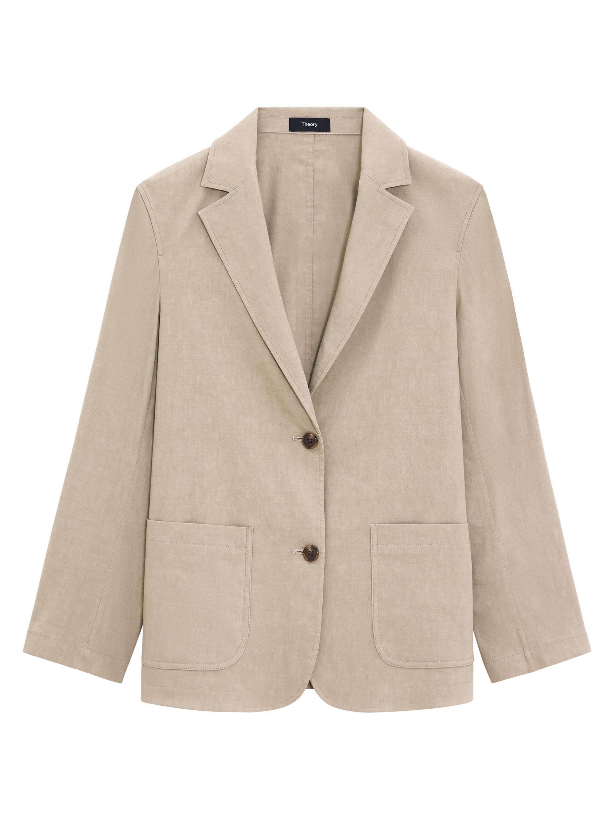 Theory Women's Relaxed Single-Breasted Patch Pocket Jacket - Black