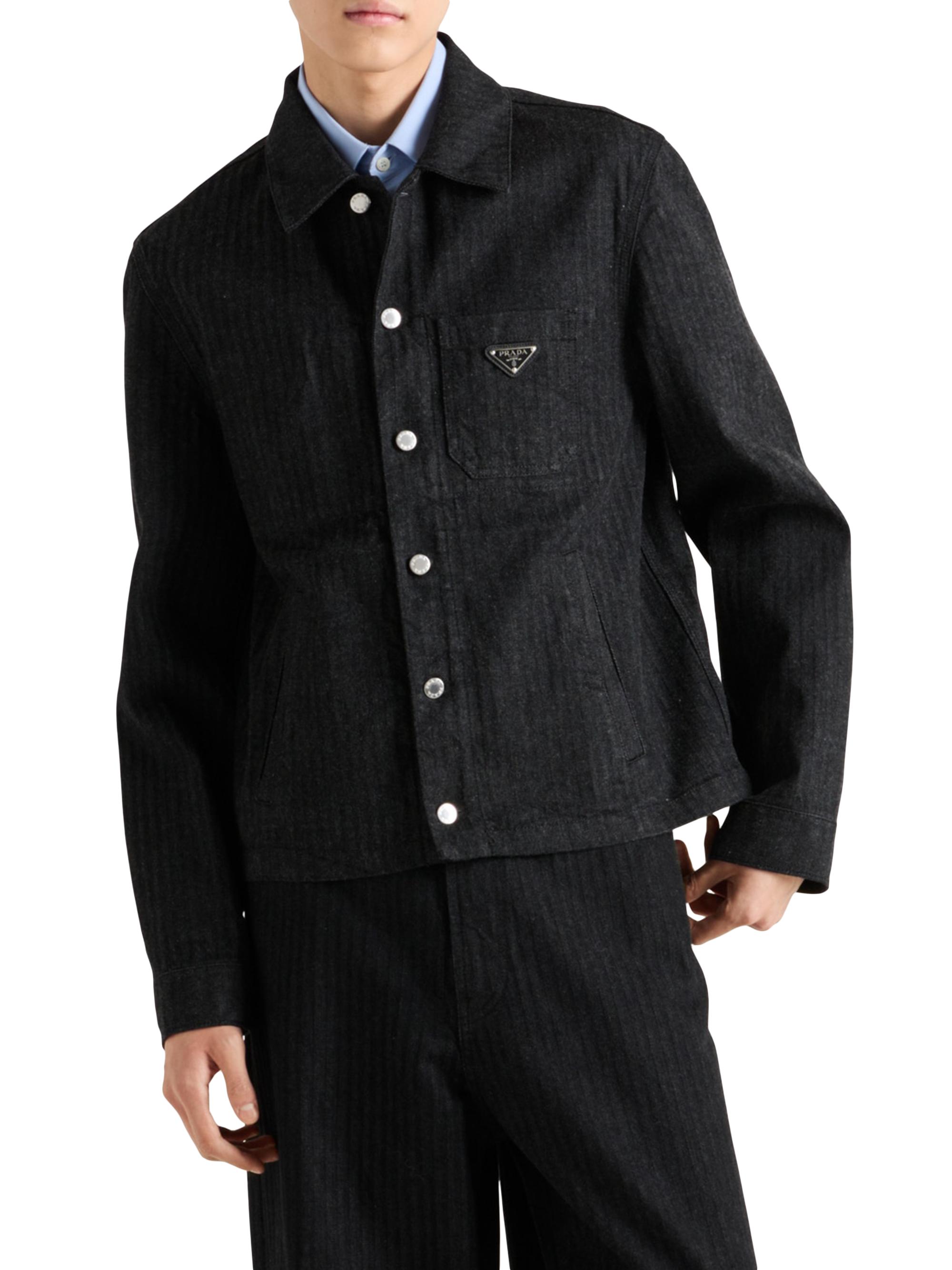 ジャケット・アウター PRADA Chevron denim blouson jacket Prada Chevron Denim Blouson Jacket | Saks Fifth Avenue