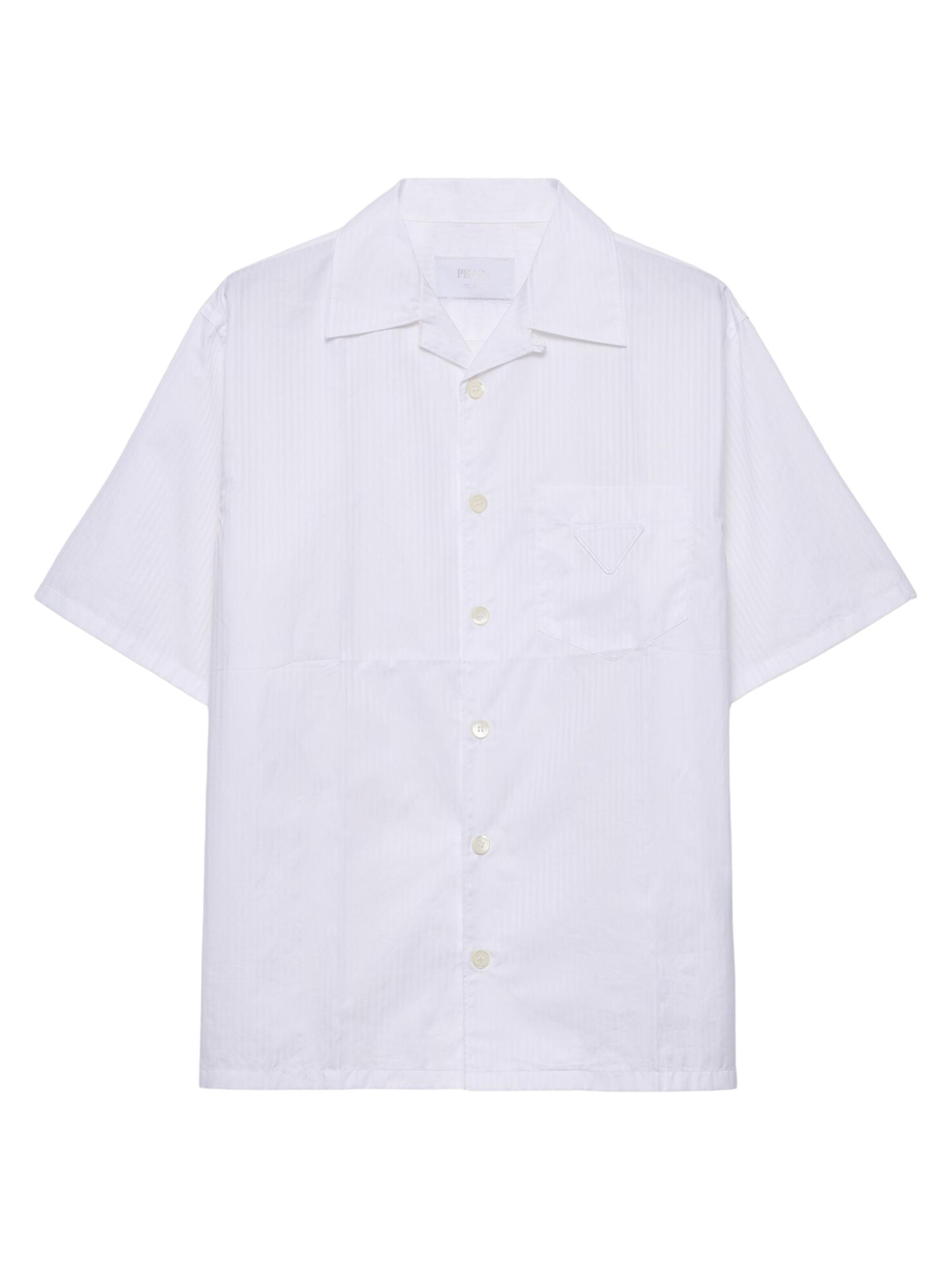 Prada Men's Cotton Bowling Shirt - White