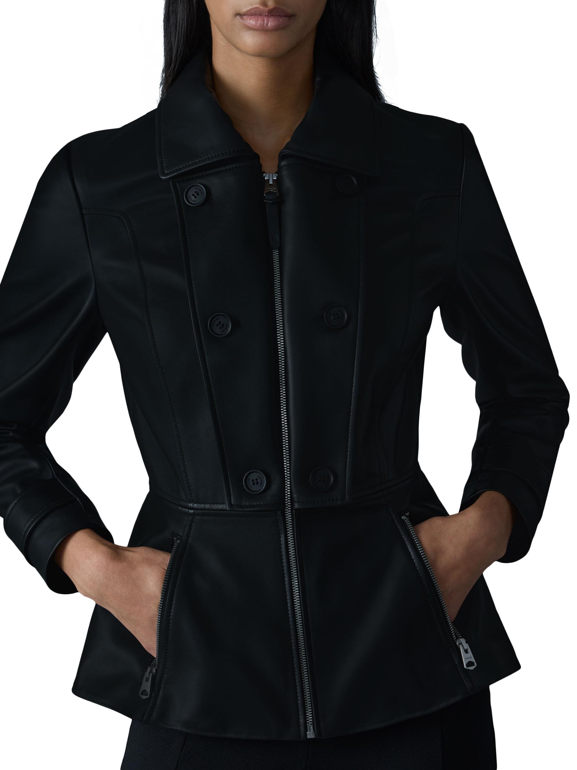 knee length dresses for ladies BARBARA - Fitted Leather Jacket main image 1
