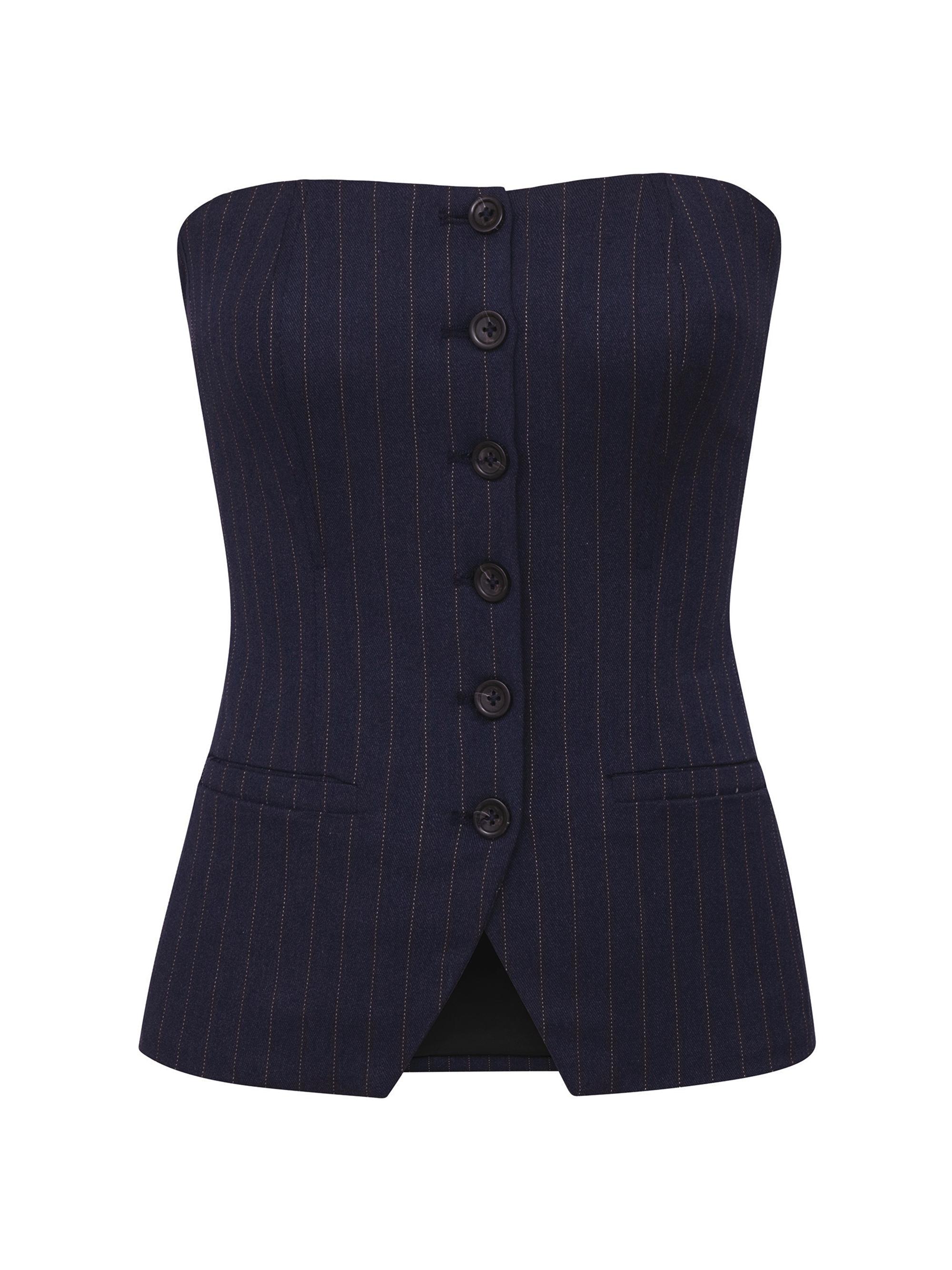 DL1961 Premium Denim Women's Bustier Top - Pinstripe